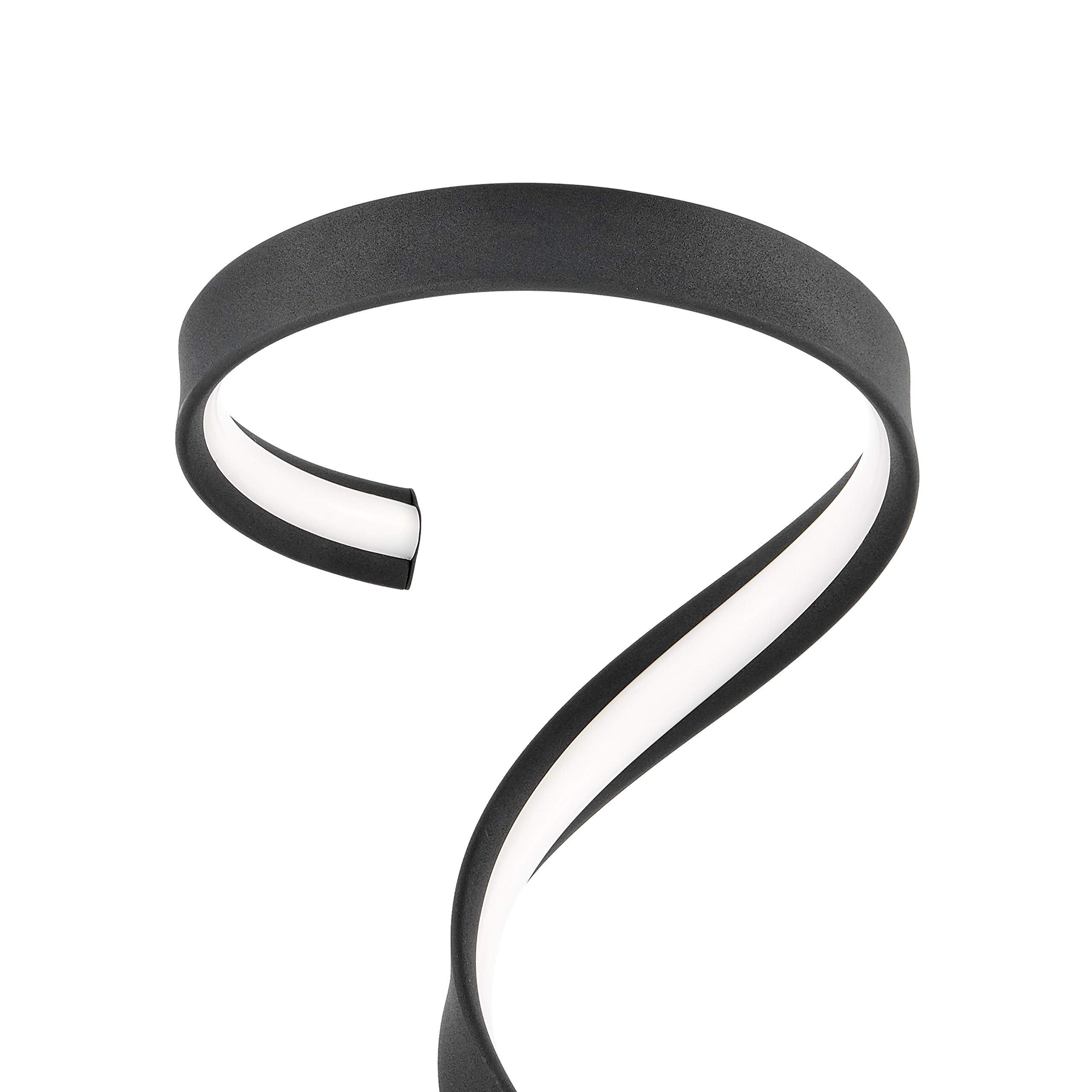 Finesse Decor LED Table Lamp Dimmable Curved Design, Black, Model TL-001-B, Metal Aluminum and Silicone