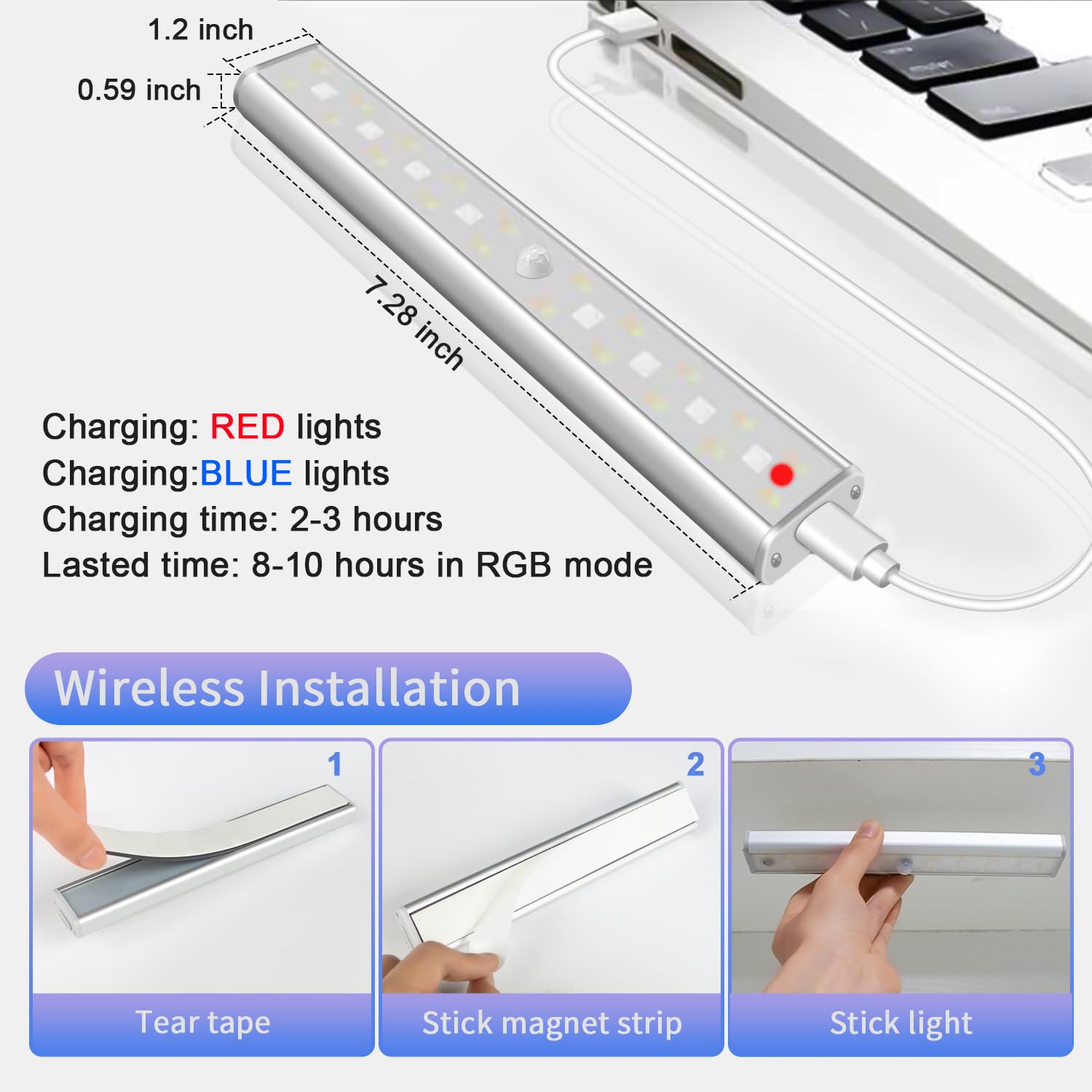 Under Cabinet Lighting, Under Counter Lights For Kitchen 5 Packs 48 Led 15 Color Temps Dimmable Battery Operated Rgb Lights With Remote Wireless Closet Lights For Bedroom Wardrobe Stair