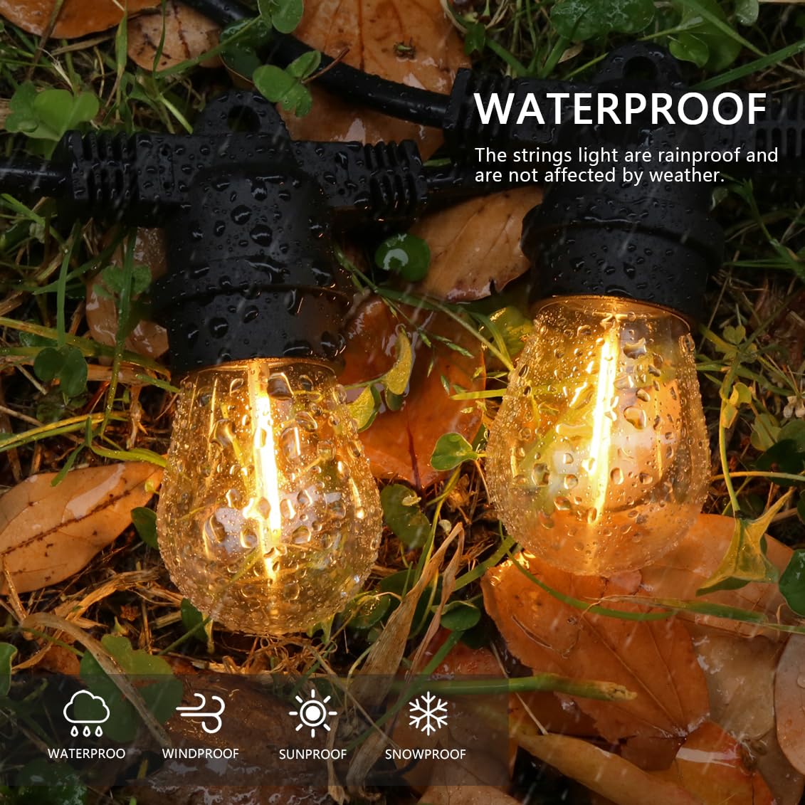 Kgc 25 Pack 1W S14 Replacement Led Bulbs, 2200K Warm White Waterproof Outdoor String Lights Vintage Led Filament Bulb, Shatterpr