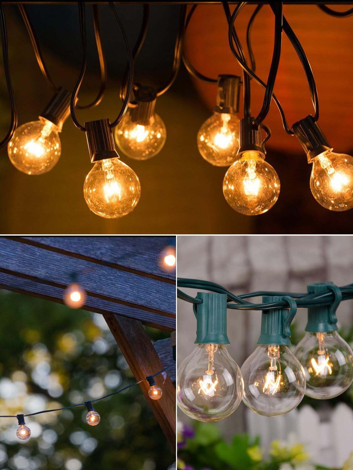 Sunsgne G40 Replacement Light Bulbs, 5 Watt Clear Bulbs 1.5 Inch Globe Light Bulbs For Indoor Outdoor String Lights Replacement,