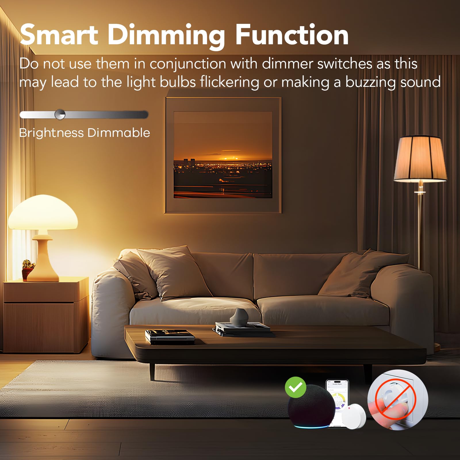 Orein Smart Edison Light Bulbs, 2.4 Ghz Wi-Fi St19(58) Vintage Light Bulbs E26, 800Lm Dimmable Via App, 2700-6500K Tunable, Smar
