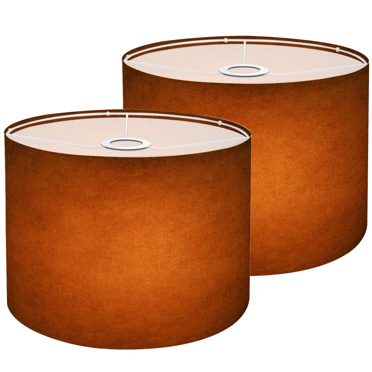 Lamp Shades Set of 2 copper grunge texture orange rust design for Halloween Thanksgiving Drum Lamp Shades for Table Lamps Floor 
