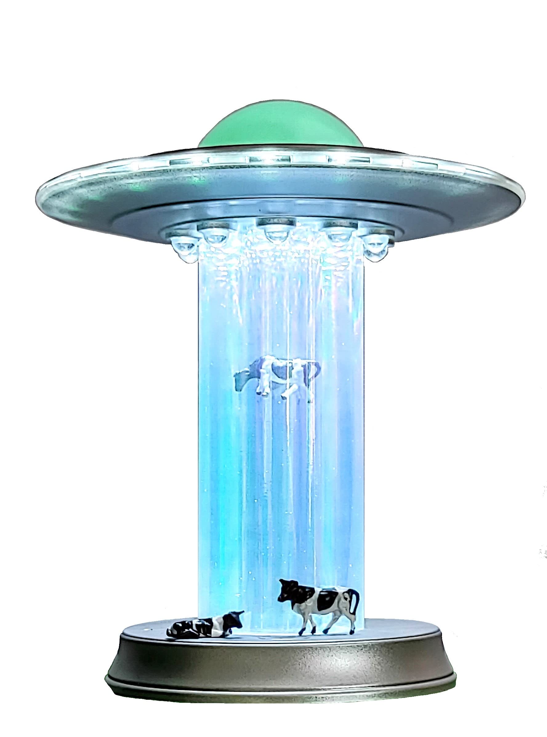 WAN TAI UFO Model Cow Abduction Alien Decoration Area 51 UFO Lamp Spacecraft Space Lover Living Room Bedroom Shop Decorative Lig