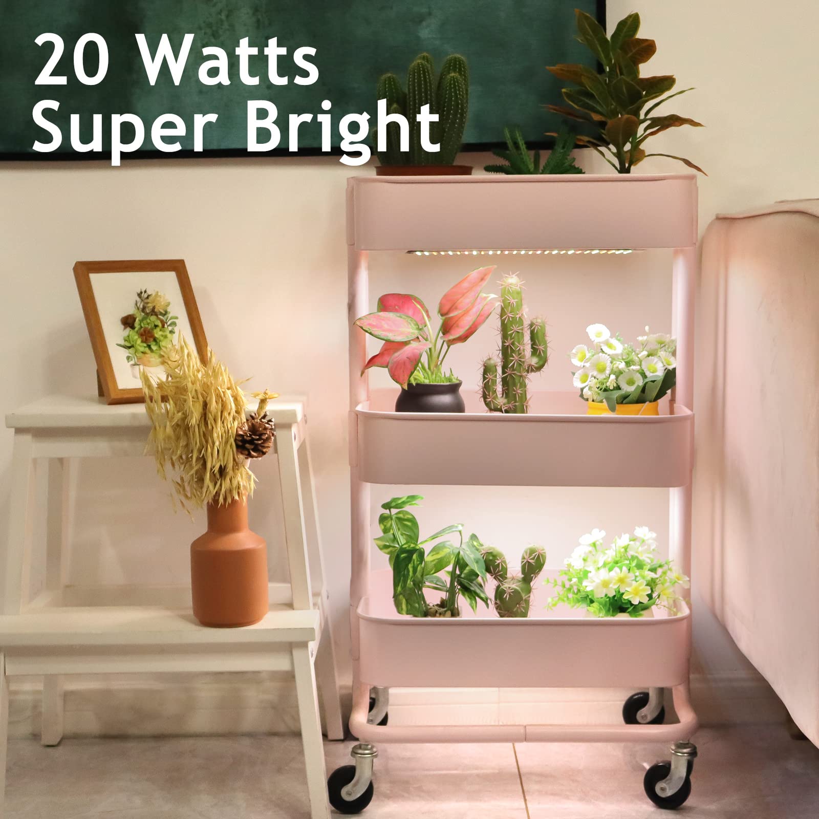 Lbw Plant Grow Light, Full Spectrum Grow Light For Indoor Plants, 270 Leds Growing Lamp With Auto On/Off Timer 4/8/12H, 3 Lighting Modes, 10 Dimmable Levels, Suitable For Plant Growth, 2 Pack