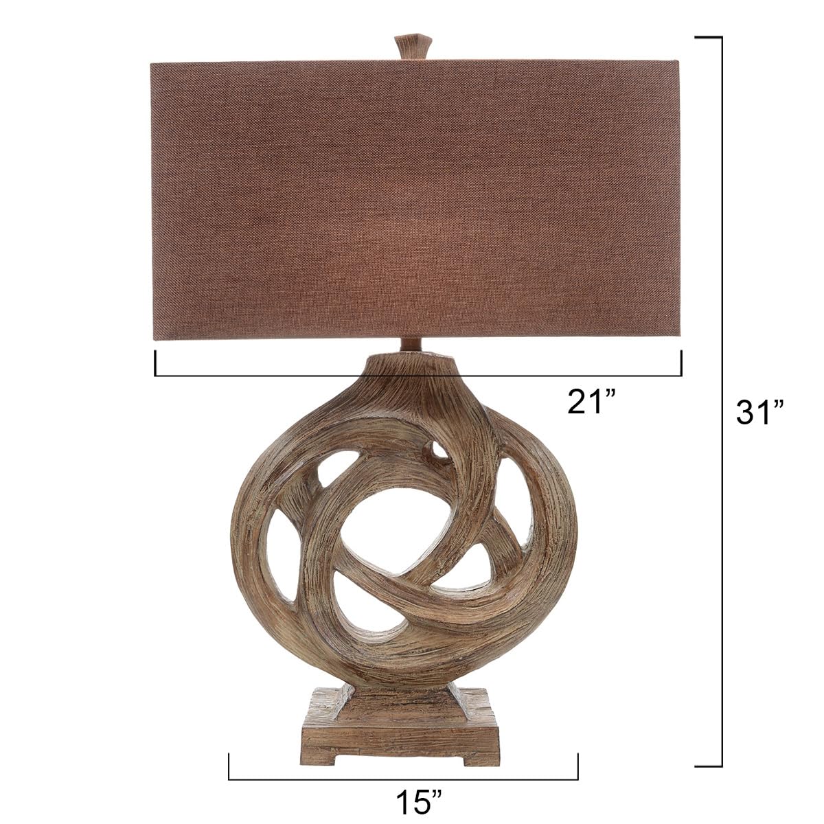 BLACK FOREST DECOR Infinity Branch Table Lamp - Vintage Rustic Design, 31" x 21" x 11", Brown for Cabin, Living Room, Nightstand