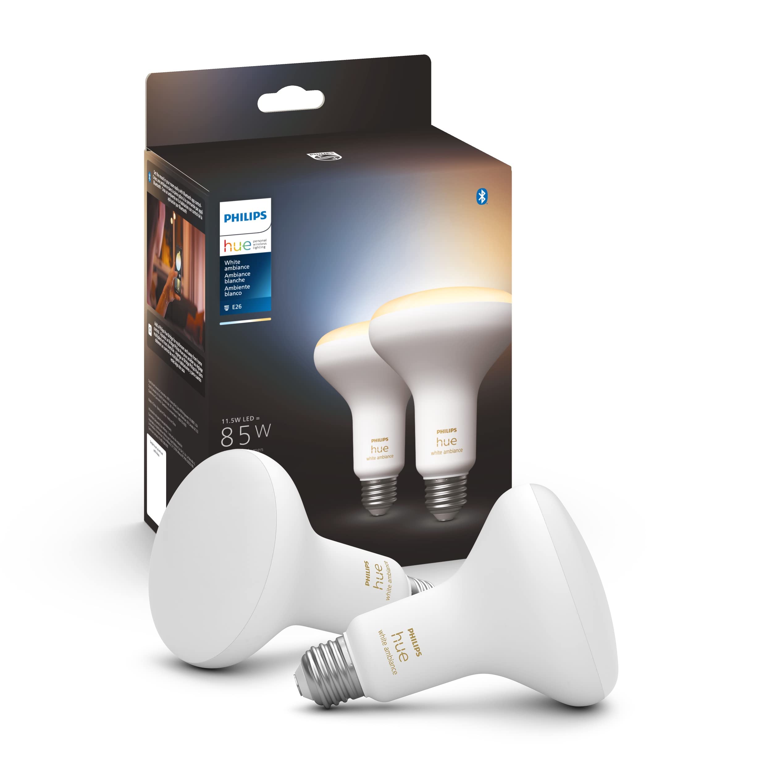 Philips Hue White Ambiance Br30 Led Smart Bulbs (Bluetooth Compatible), Compatible With Alexa, Google Assistant, And Apple Homek