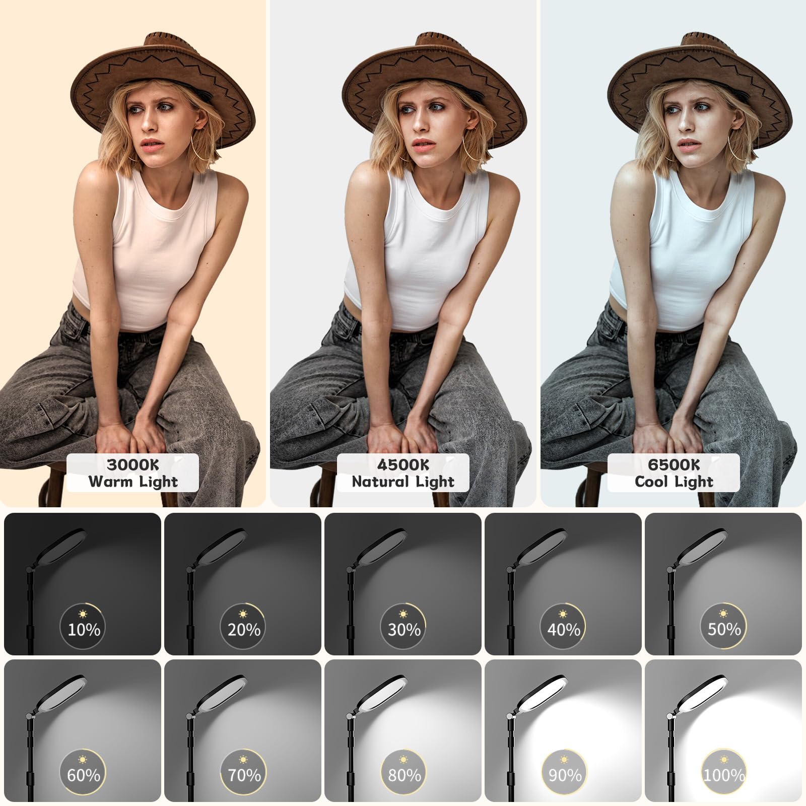 2 Packs Video Conference Lighting Kits, Dimmable Desk Ring Light With Stand And Phone Holder, Computer Laptop Light For Zoom Mee