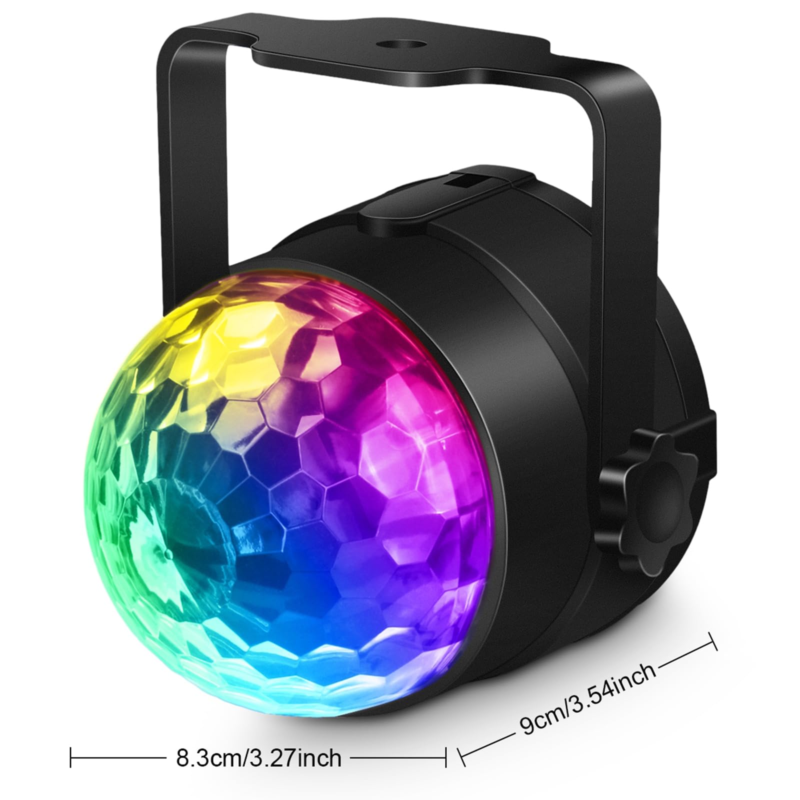 Luditek Party Lights 2-Pack, Sound Activated Disco Ball with Remote Control, DJ Strobe Lamp, Red/Blue/Green, Model GT042106