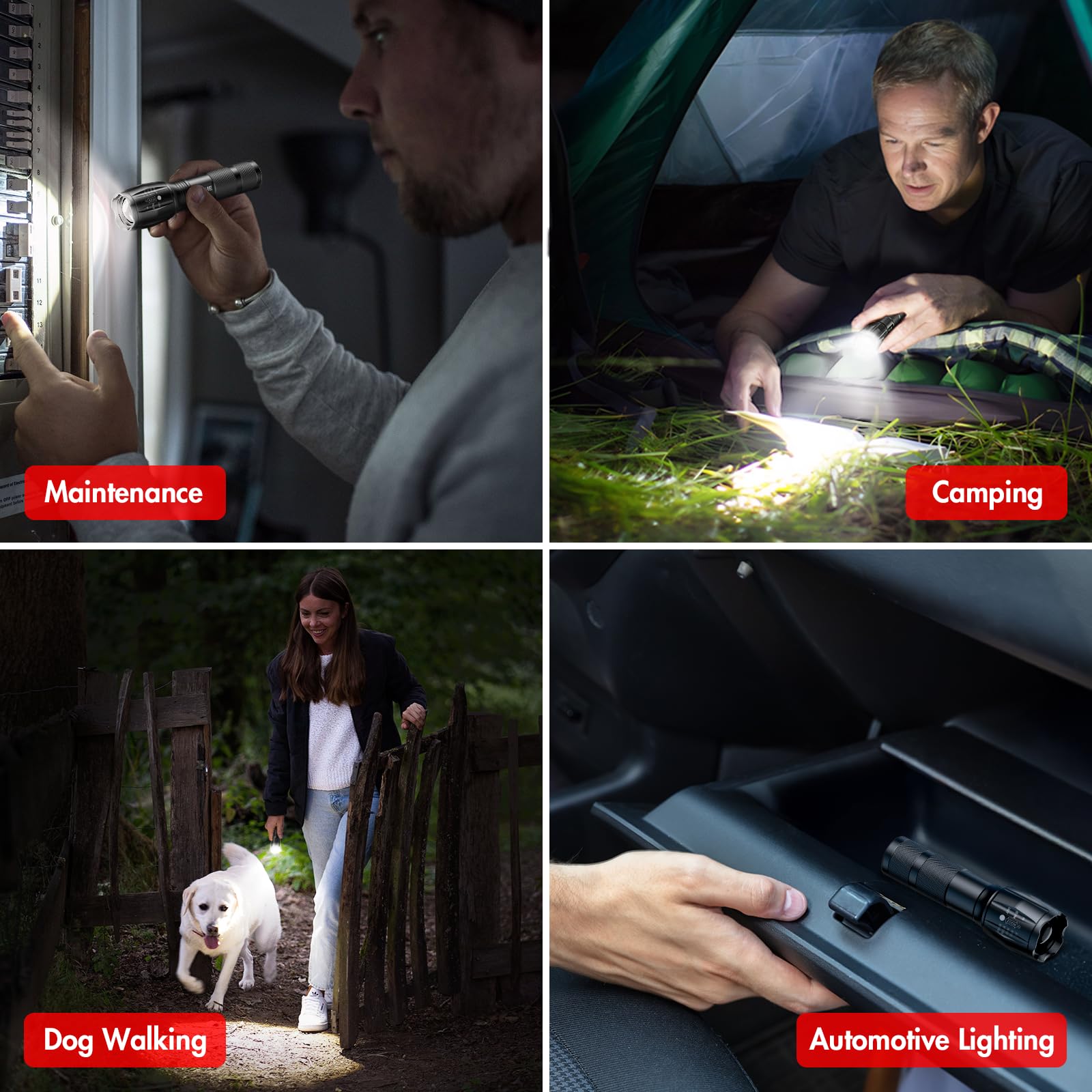 Kelme 3 Pack Flashlights High Lumens, Powerful Tactical Flashlights With 5 Modes, Zoomable Small Led Flashlight Waterproof Handh