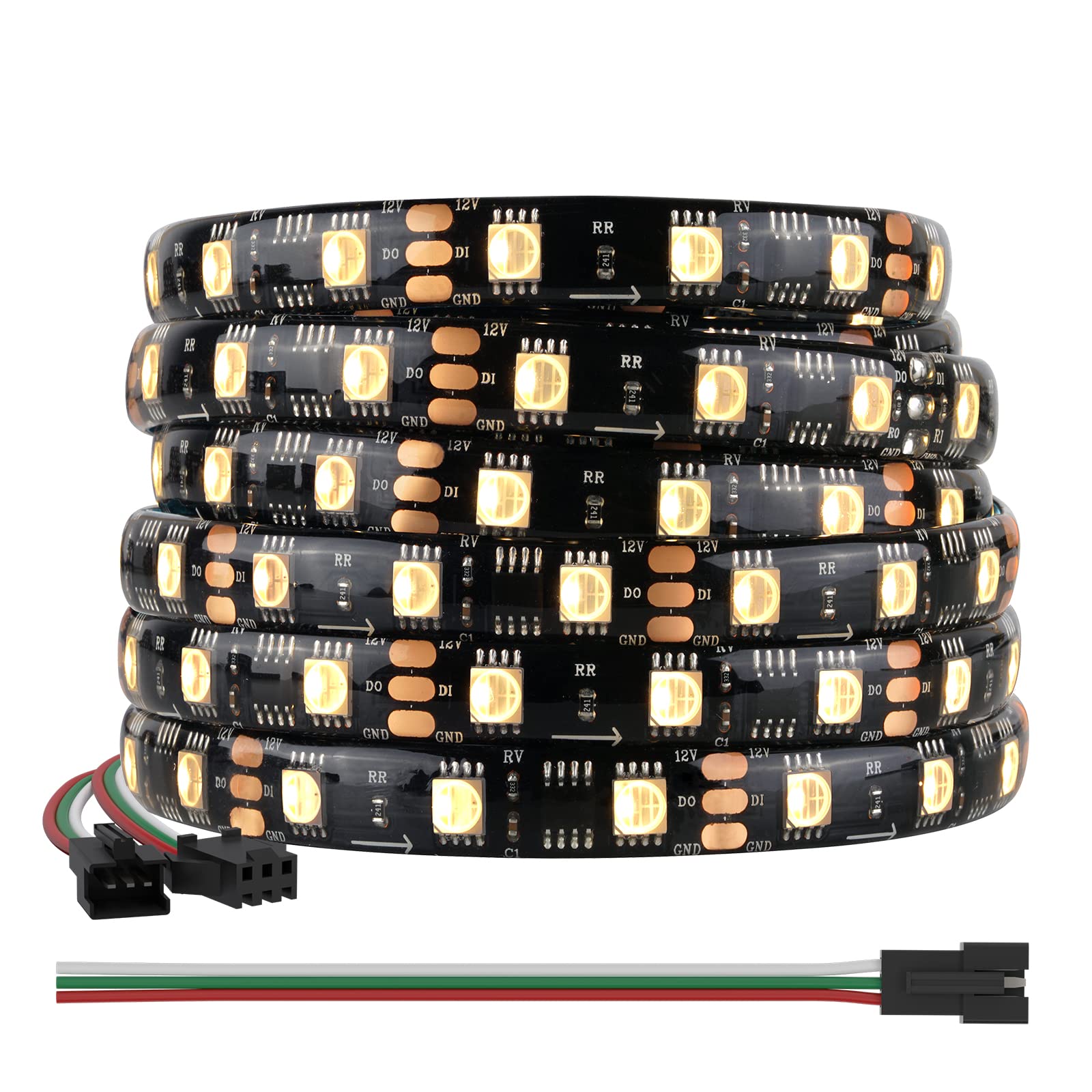 BTF-LIGHTING WS2814 RGBW LED Strip 16.4FT 60LED/m IP65 DC12V Flexible Dream Color