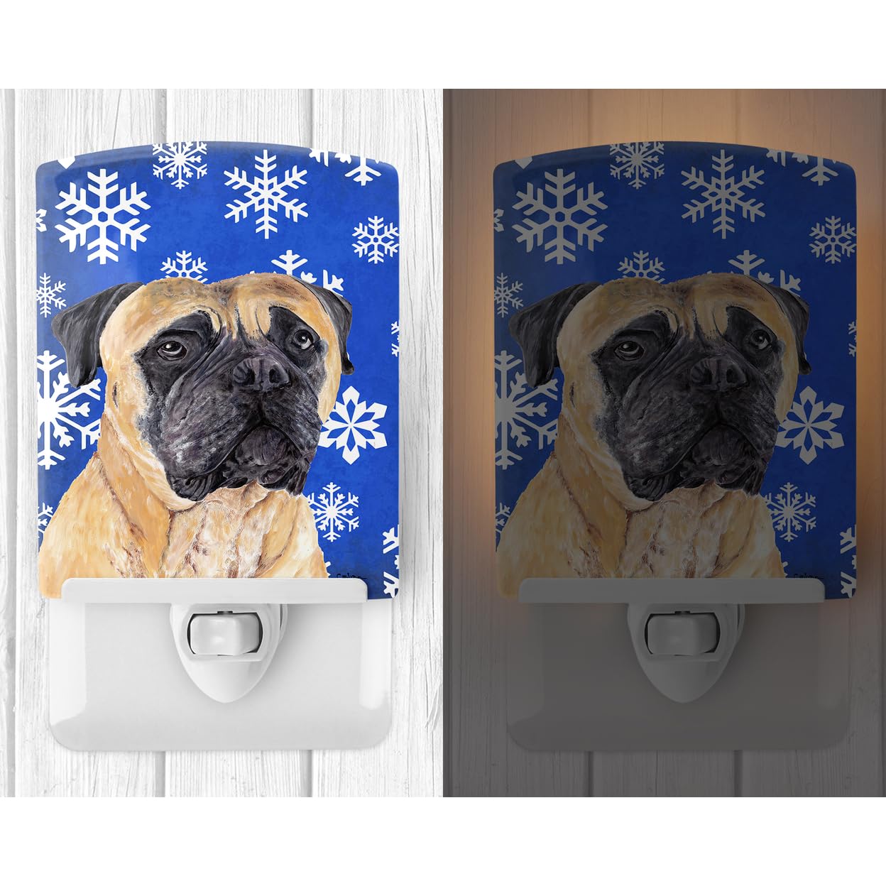 Carolines Treasures Ceramic Night Light, Mastiff Design, Multicolor, 6x4x3 inches, Model SC9385CNL, UL-Certified for Home Use