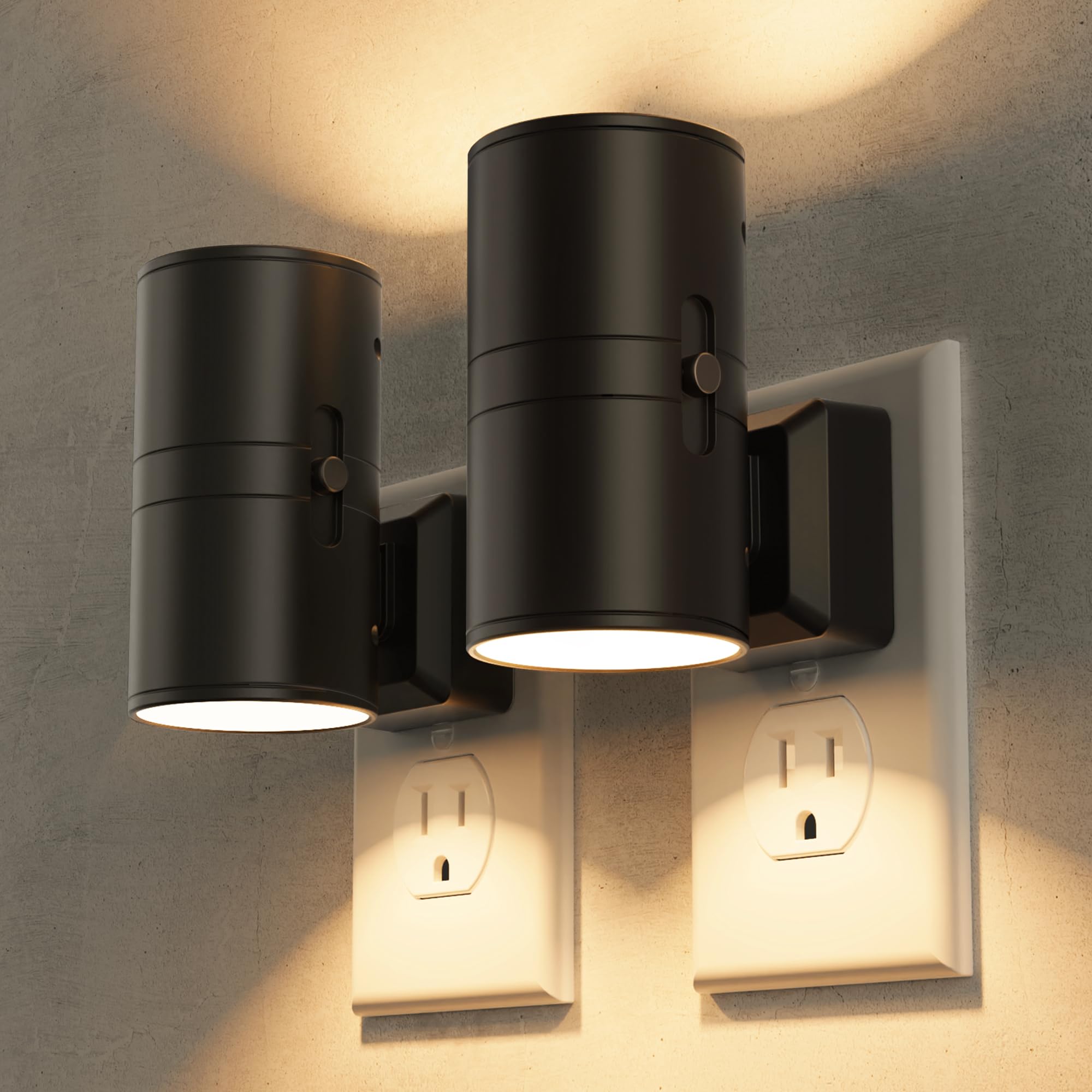 Briignite Night Lights Plug into Wall, Modern LED Night Light Plug in, Dusk to Dawn Sensor, Soft White 3000K, 0-100LM Adjustable