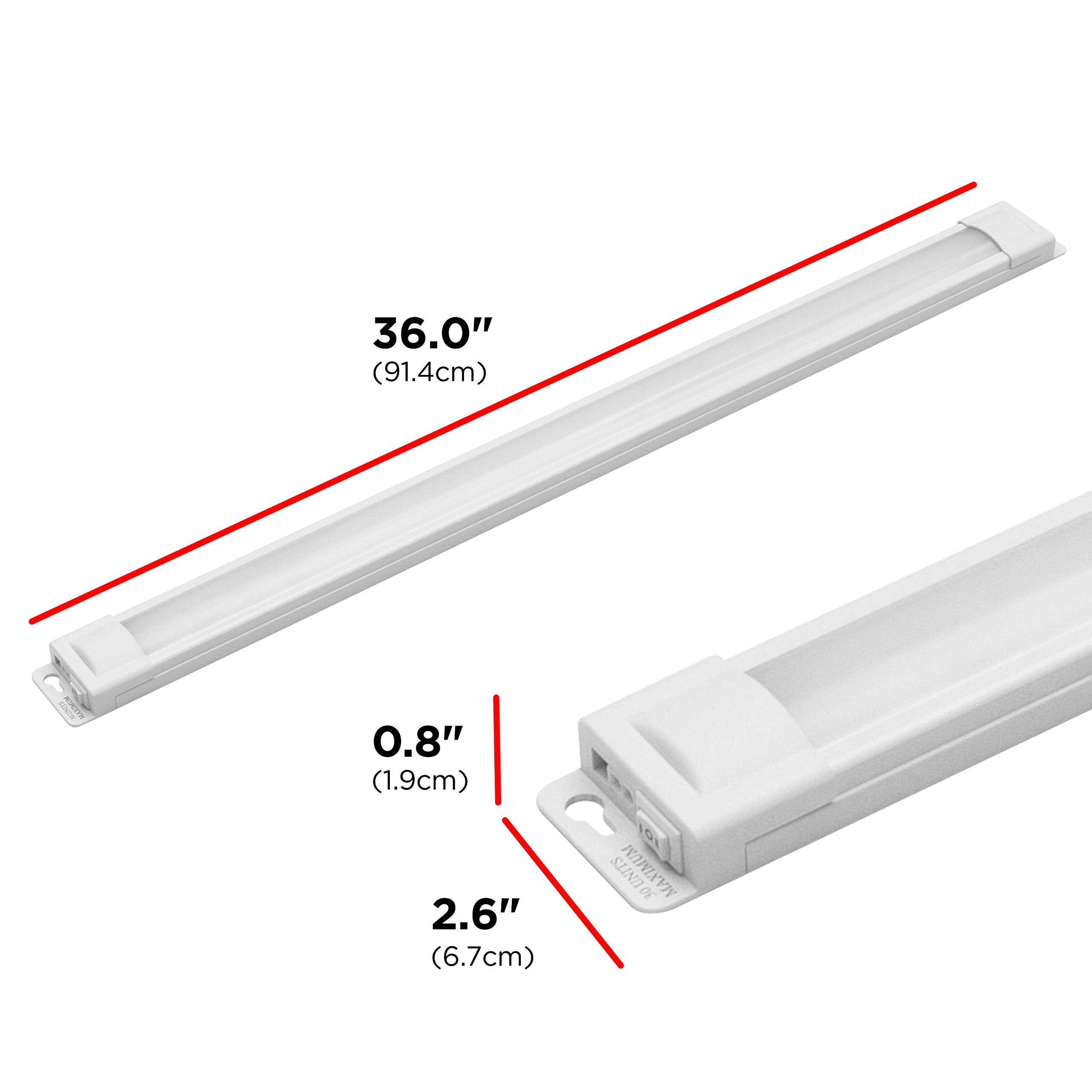 Ultrapro 36 Inch Plug-In Linkable Under Cabinet Lights, High/Low/Off, Warm White Light (2700K), Led Under Cabinet Lighting, Unde