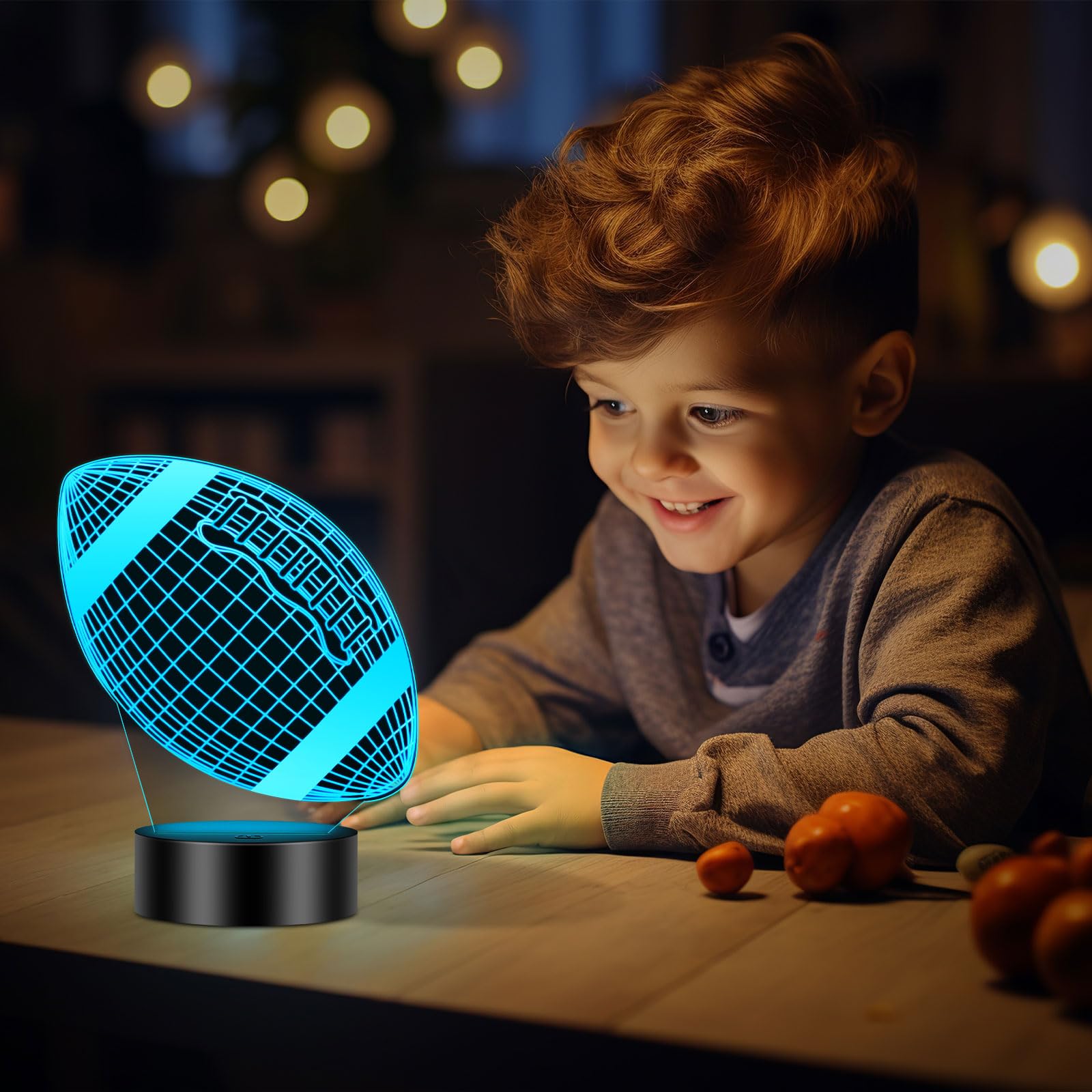 Linkax Football Gifts Stocking Stuffers For Kids Teens Boys Girls  Rugby 3D Illusion Night Light Christmas Gifts For Kids  6 7 8 9 10 11 12 13 Year Old Birthday Presents Room Decor  Toys For Ages 8-13