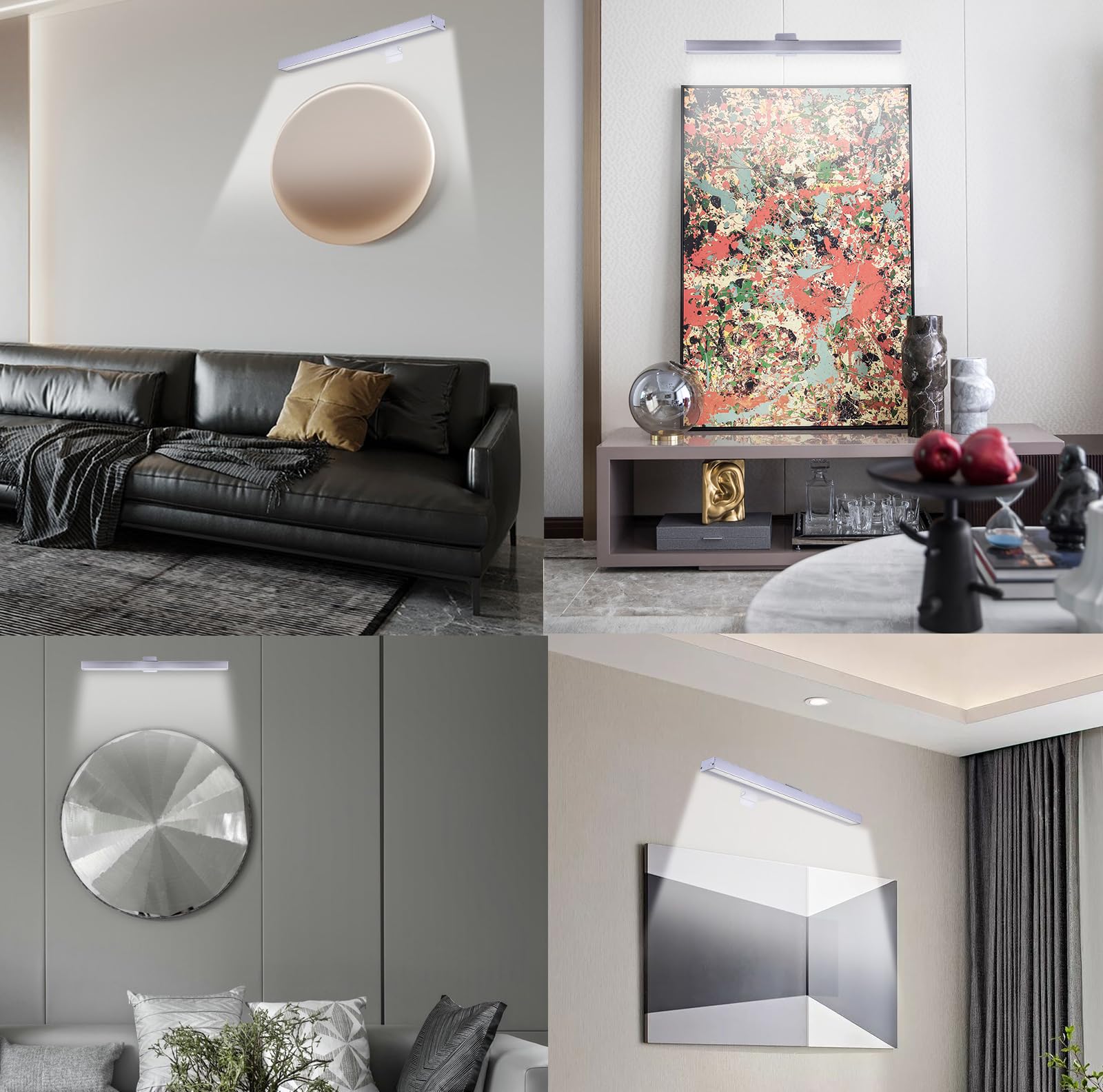 Vigmoj Wierelss Picture Light,16Inch Picture Light Battery Operated,Remote Control Painting Light With Timer And Dimmable, Full