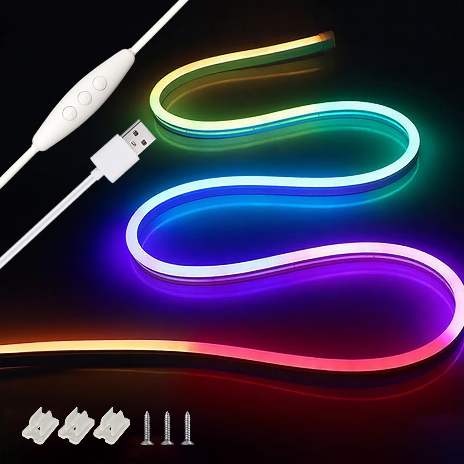 Zslaifu Usb Led Light Strip  3.28Ft 5V Rgb Led Strip Lights  Dimmable Mirror Led Lights Strip  Usb Light For Bedroom  Cabinet  Kitchen  Diy Lighting (Power Adapter Not Included)