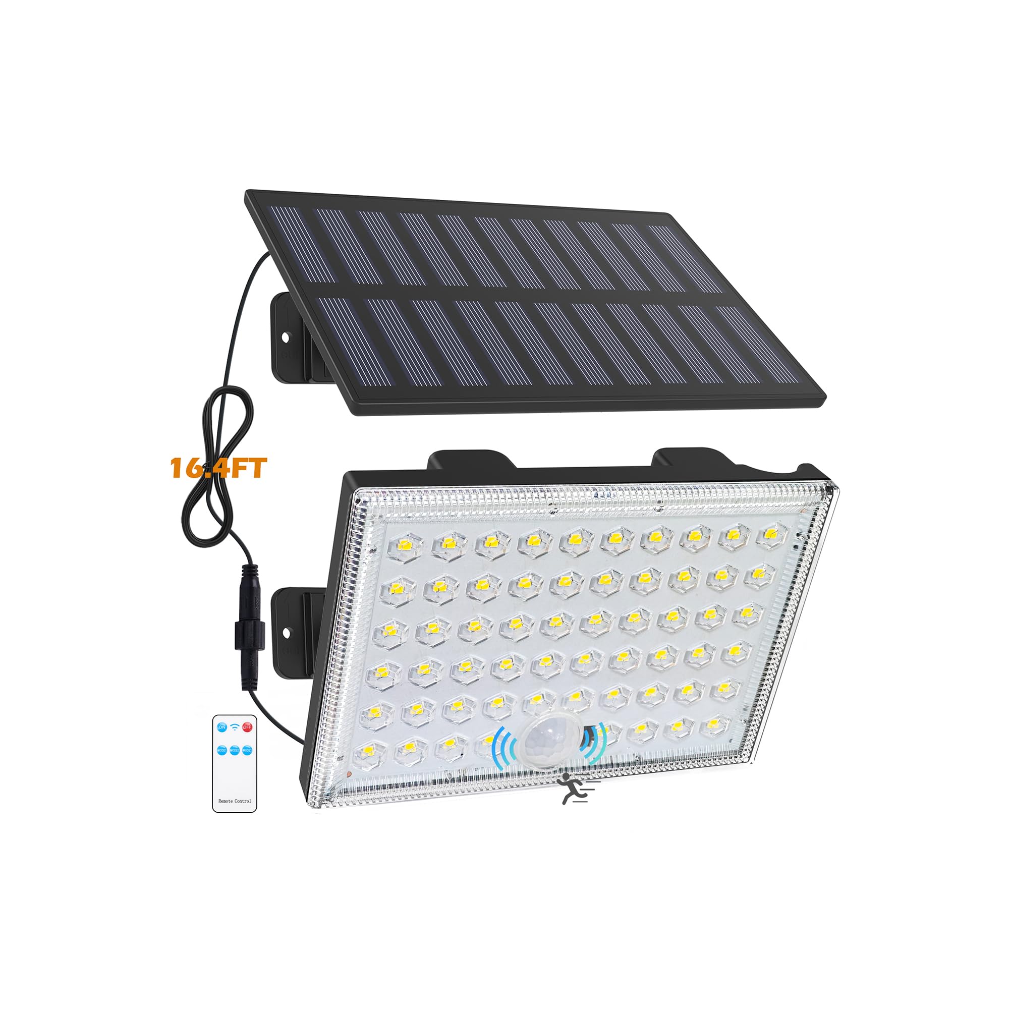 LumiZen Solar Motion Sensor Lights, Remote Control, IP65 Waterproof, 1 Pack, FTT-001, Outdoor Security Lighting
