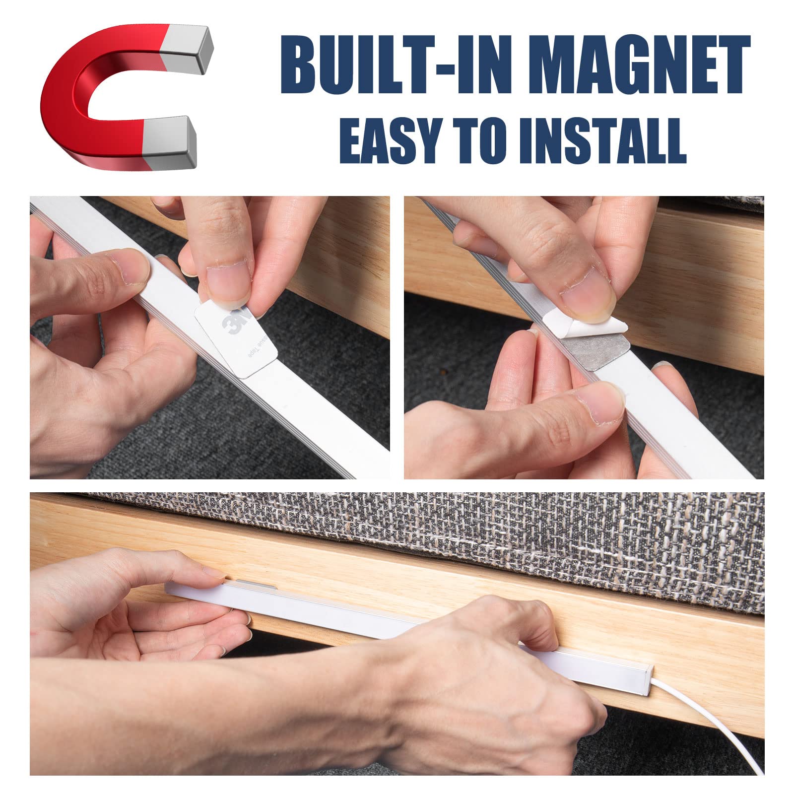 Dweptu 2Pack Led Under Cabinet Light Led Light Bar With Usb Powered Under Cabinet Lights For Closet Light Bar Under Counter Ligh