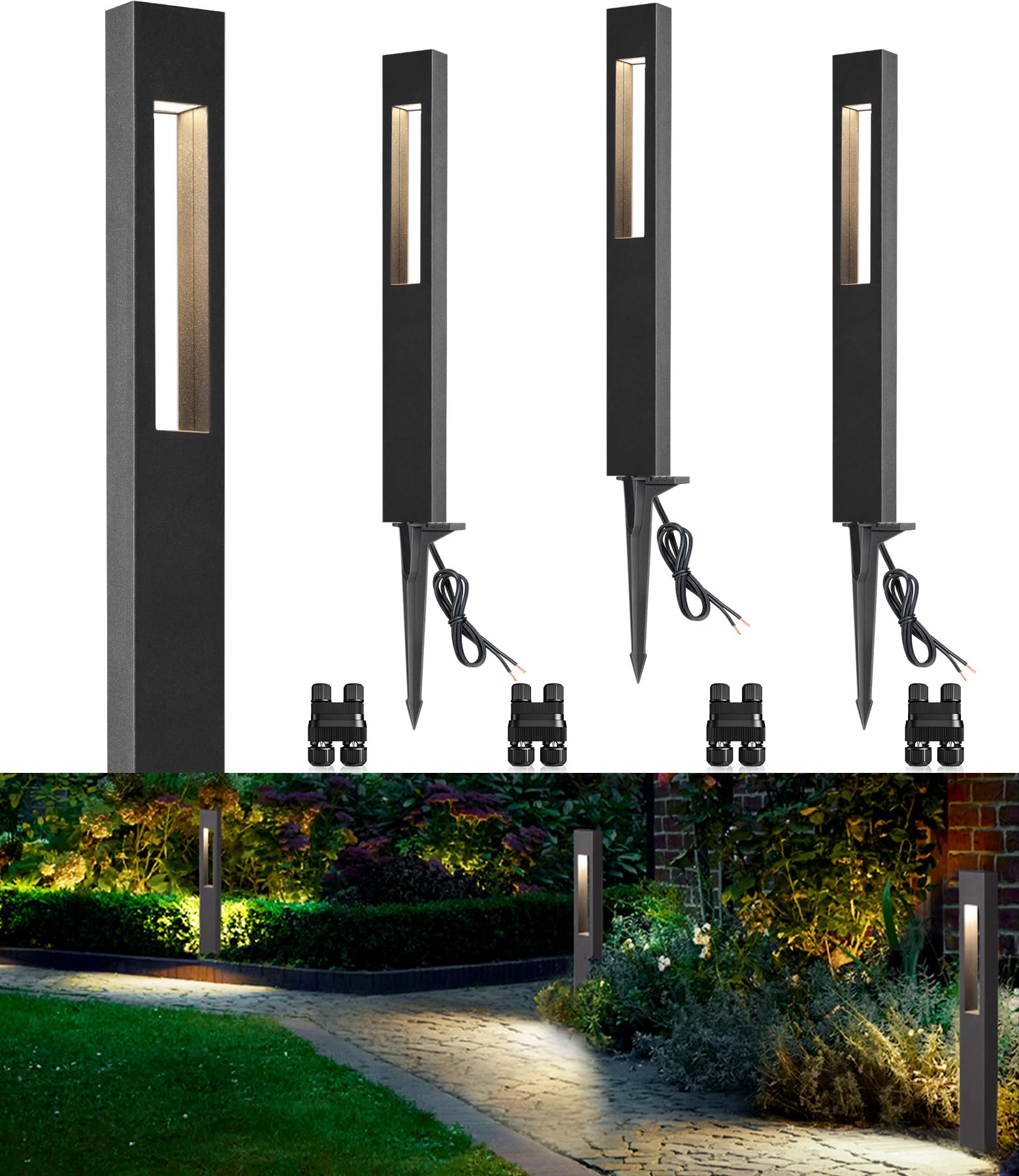 SUNVIE 3W Low Voltage Pathway Lights 3000K LED Low Voltage Landscape Lights 12V Waterproof Landscape Path Lights Low Voltage Lan