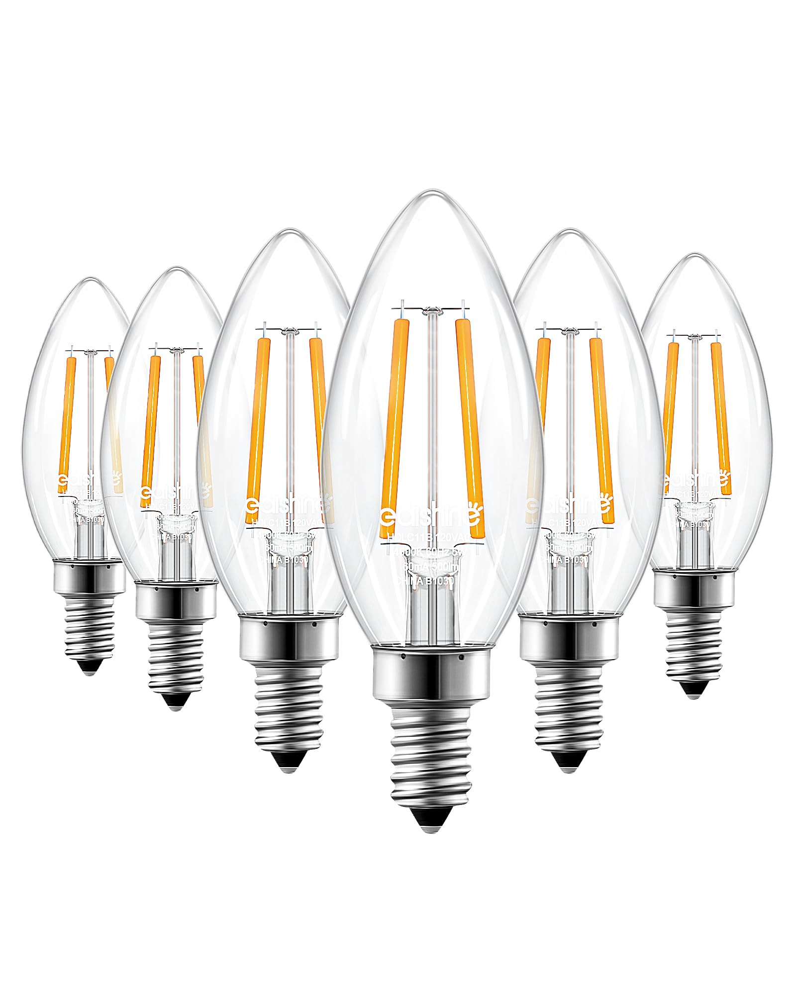 Edishine E12 Led Candelabra Bulb, 5W Equivalent 60W 4000K 500Lm Neutral Light, Dimmable Chandelier Light Bulbs, Led Candle Light
