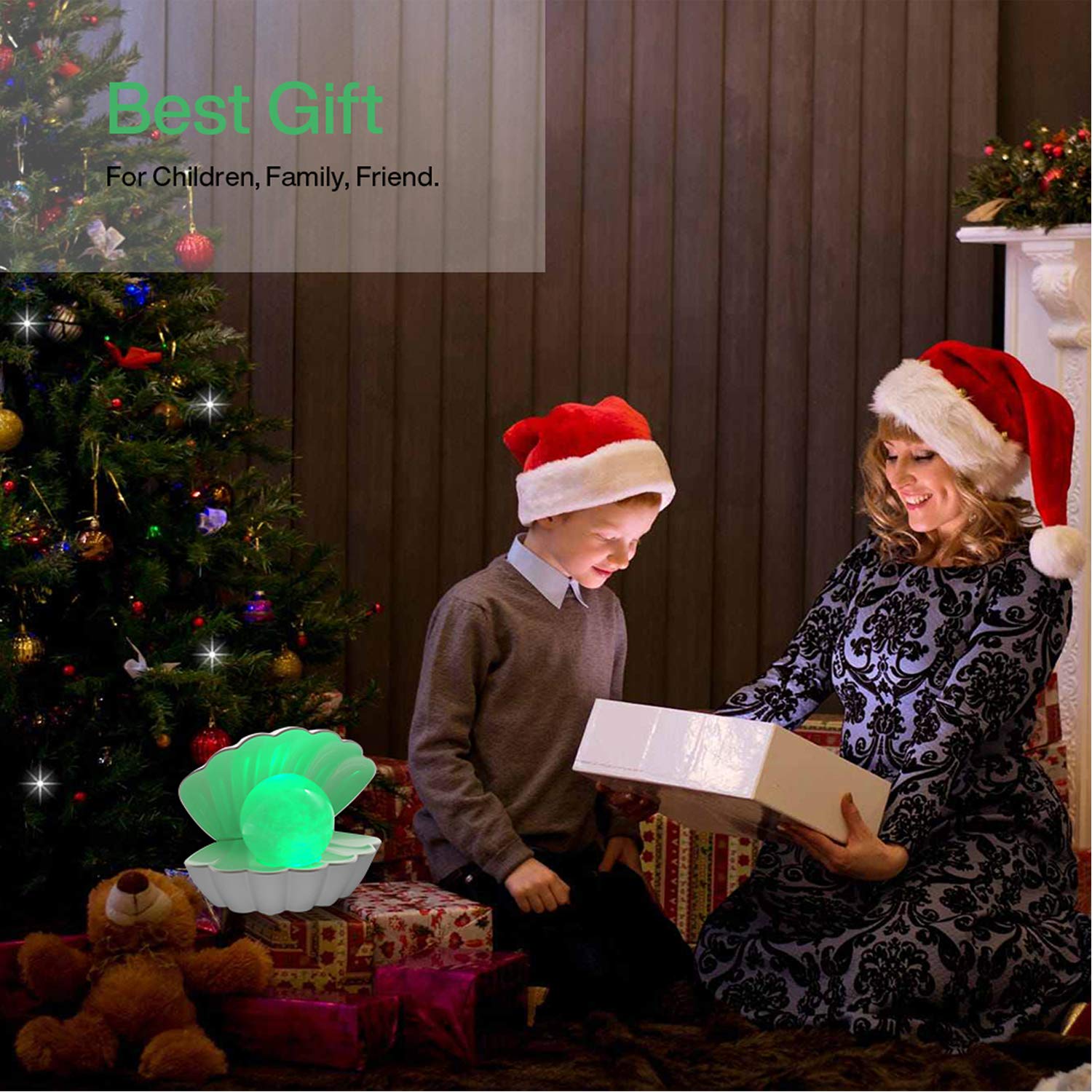 LKUA RGB Mood Shell Pearl Lamp, Portable LED Night Light, Large Size, Model THA-002, Ideal for Home Decoration and Gifts