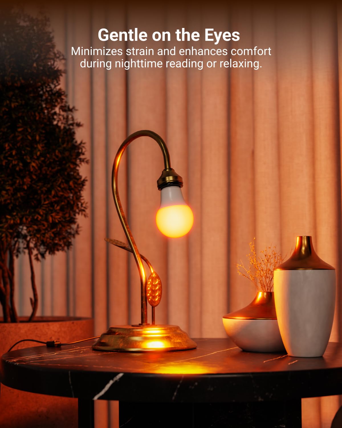 Sunco Amber Sleep Light Bulbs, Blue Light Blocking, A19 9W(60 Watt Equivalent) Dim Light Bulbs For Lamp, 1800K Warm Light Bulb,