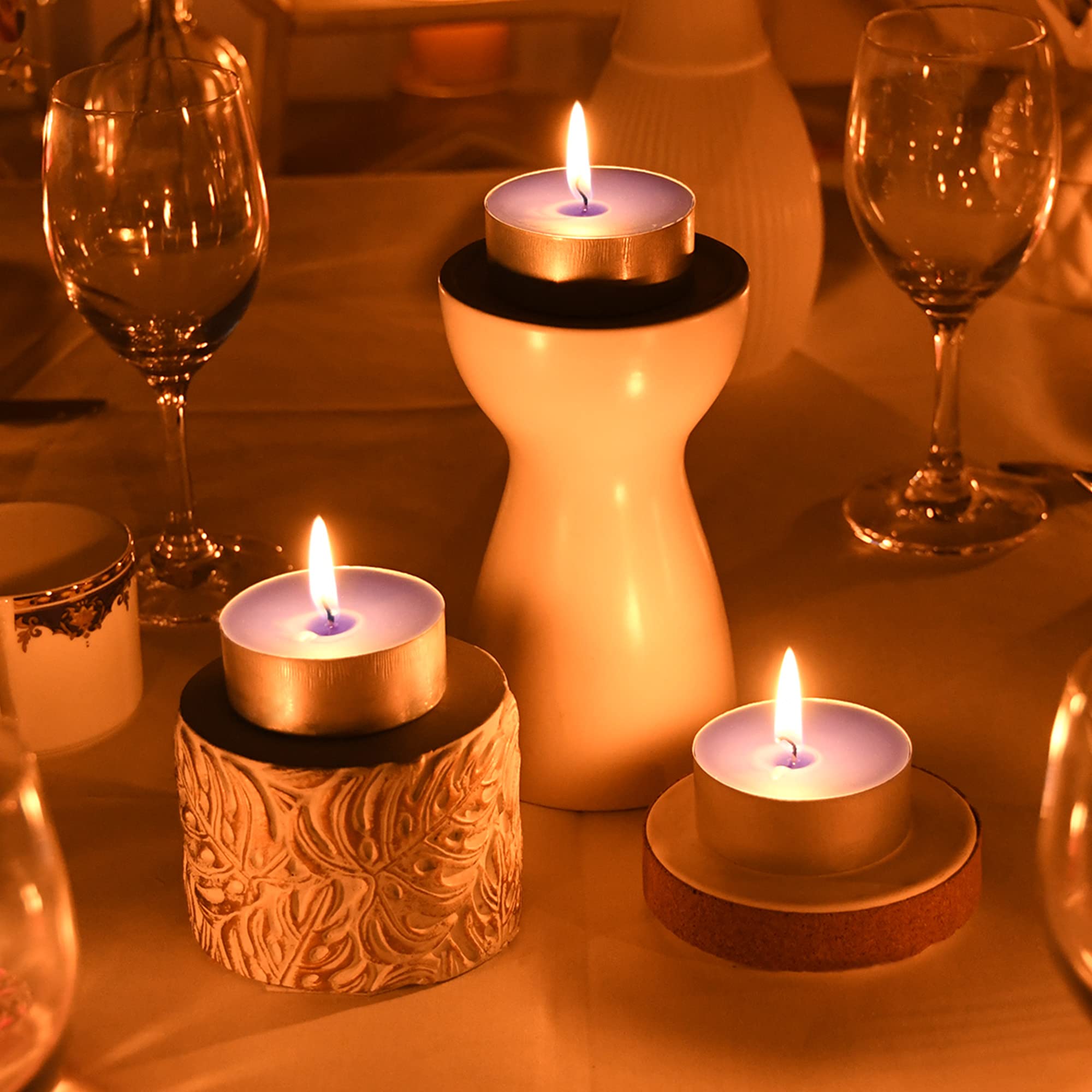 Zest Candle 12-Piece Tin Cups Tealight Candles, Mega Oversized Blue S