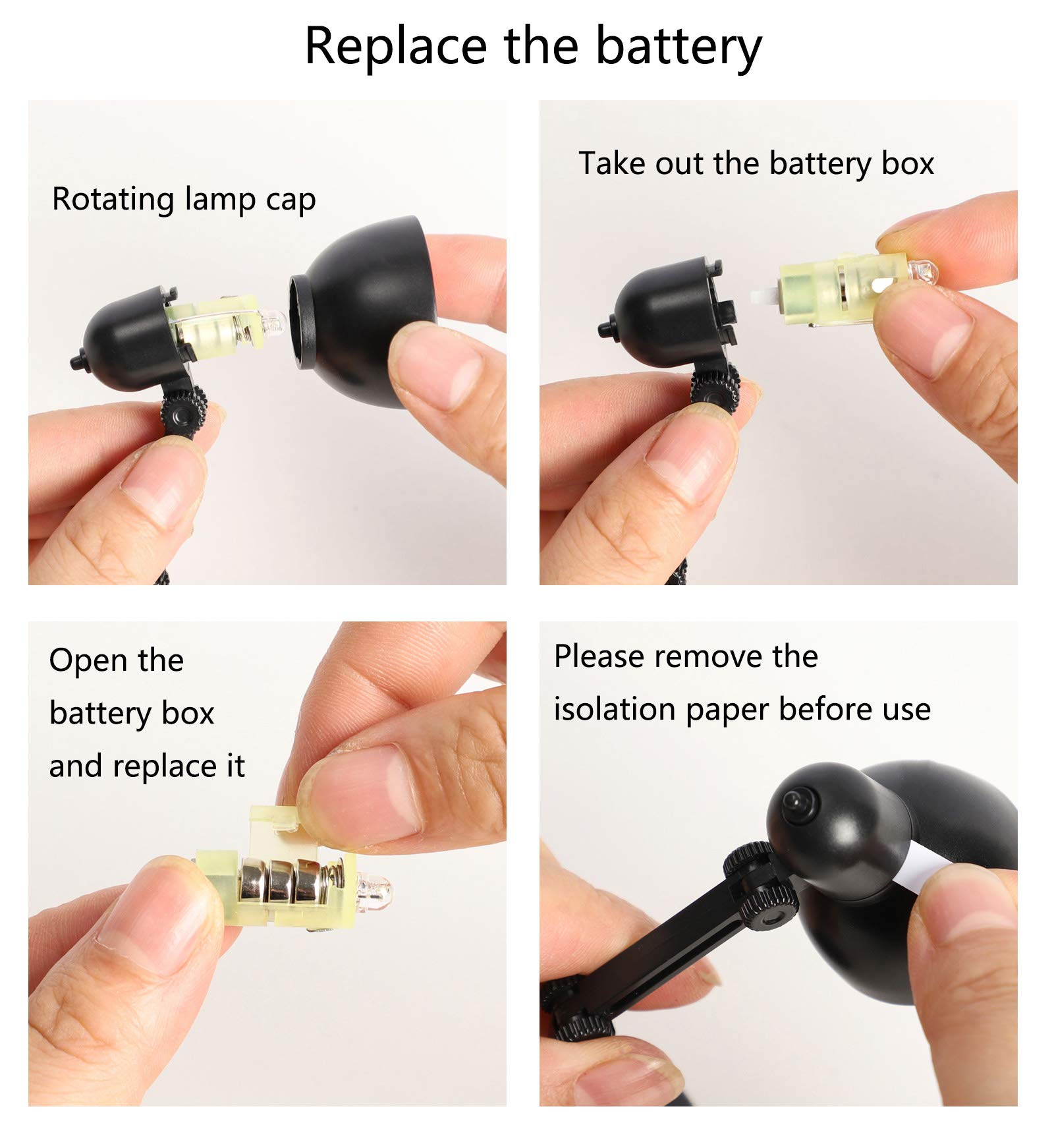 Omeet 2 Pack Led Mini Table Lamp Fold-Able Night Reading Book Lamps For Home Room Computer Night Lights Eye Protections, For Night Study Travel Portable - Ld02 Black