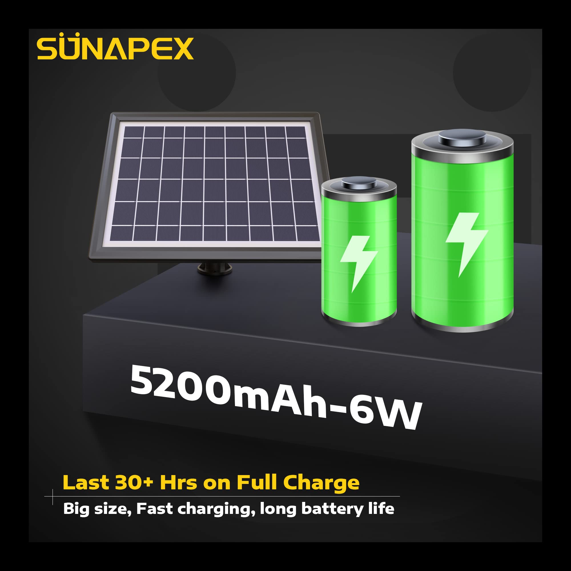 SUNAPEX Solar String Lights Outdoor Waterproof 48FT Shatterproof Edison Bulbs Yellow 2700k Rubber