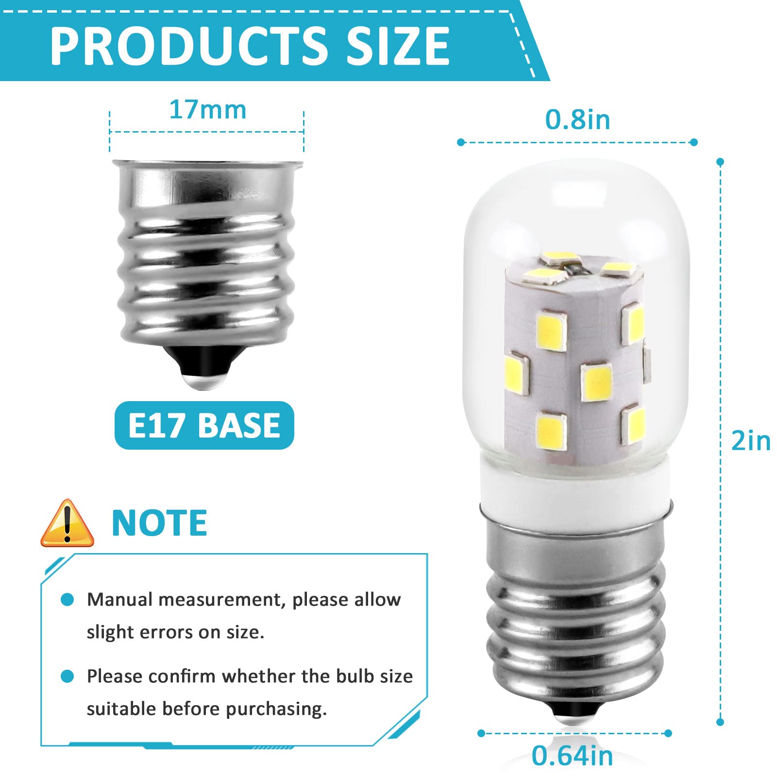 Miflus E17 Led Bulb Microwave Oven Appliance Light Bulb Super Power Saving Multiple Purpose Under Hood Over Stove Lights-3W(Equa