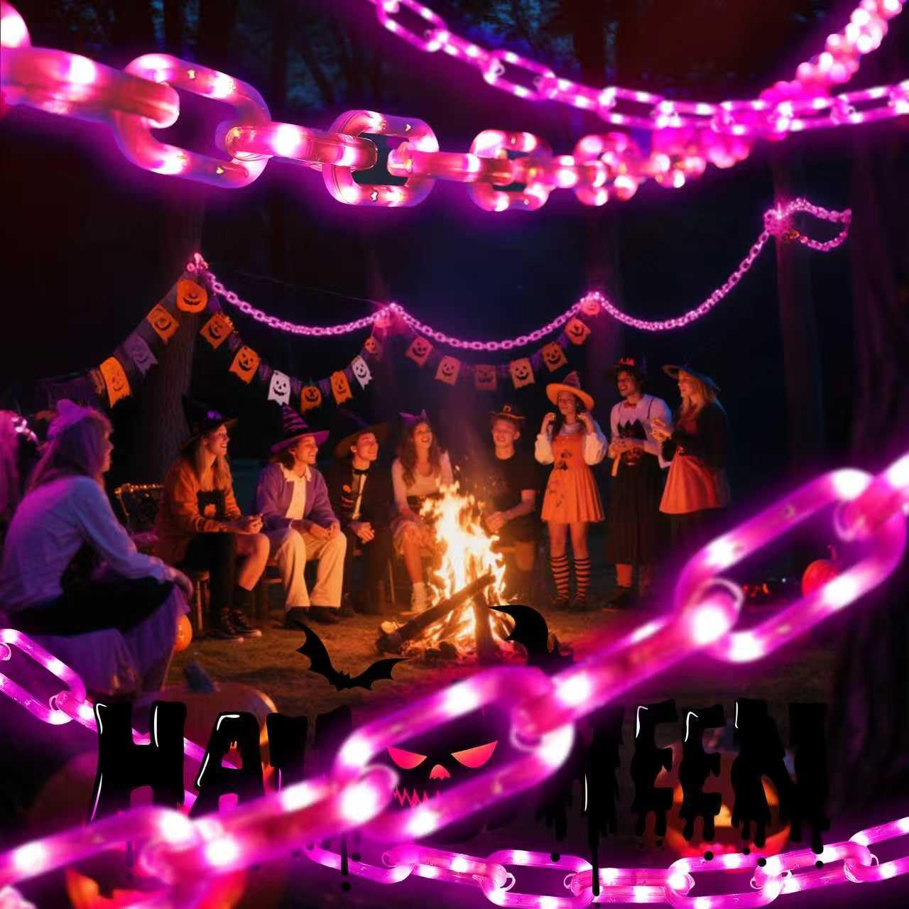 NWLIGHT Halloween Solar Light String, 100 LED, 6.6FT, Purple, IP44 Waterproof, 8 Lighting Modes