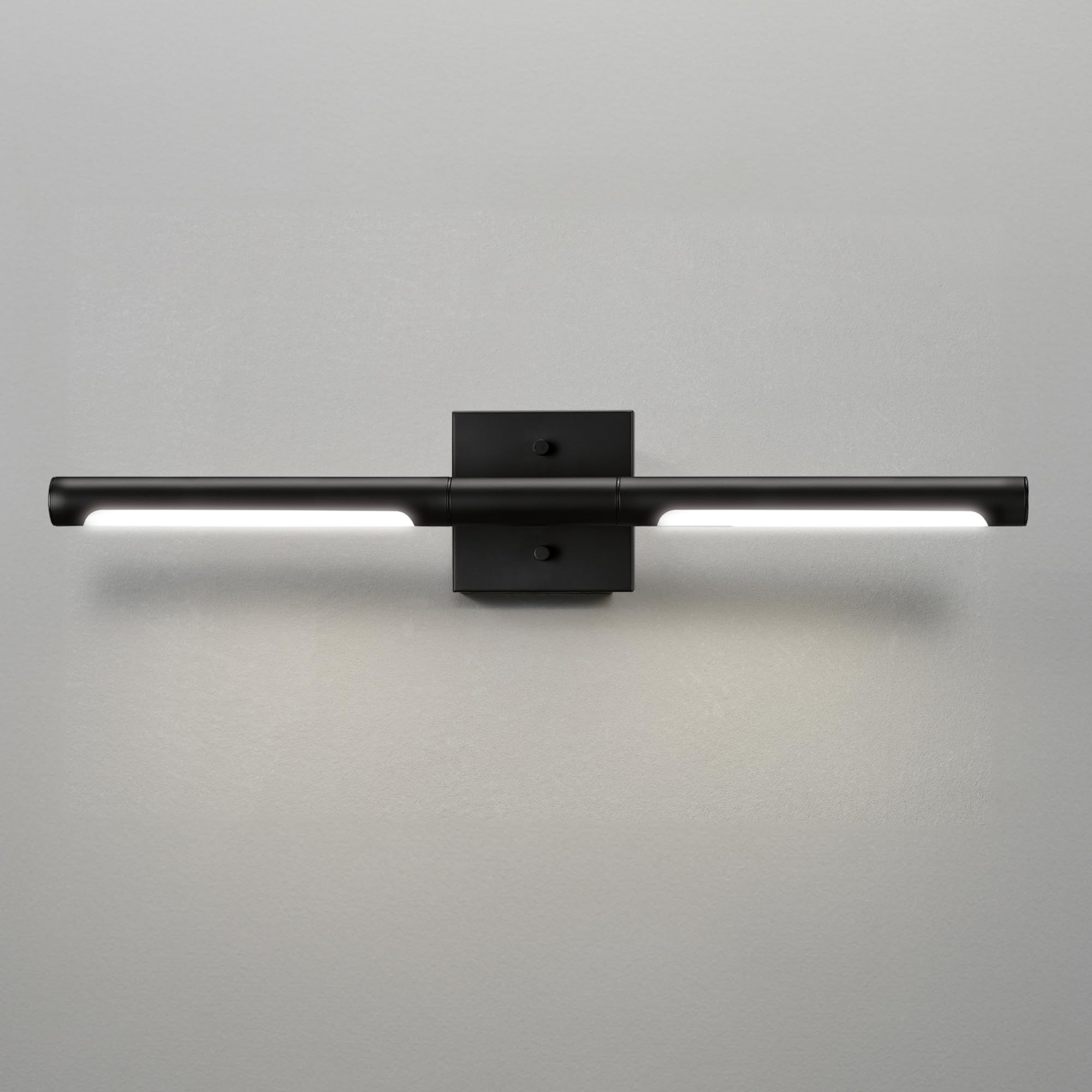 Globe Electric 63000203 5-Piece All-In-One Bathroom Accessory Set With 24'' 2-Light Led Integrated Linear Vanity Light, Black, R