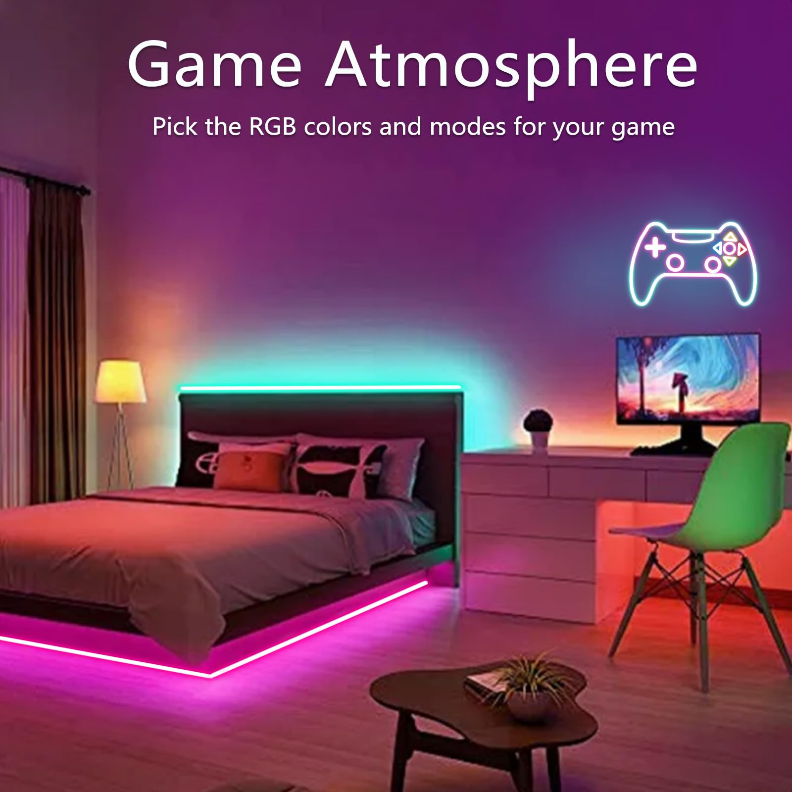 Bvokon Neon Rope Lights, 100FT (2 Rolls of 50FT), RGB LED, App/Remote Control, Waterproof, Flexible, Music Sync