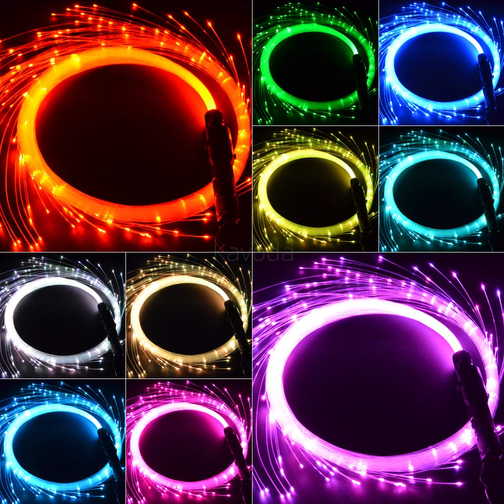 LED Light Whip Fiber Optic Space Pixel Whip Rave Toys EDM Flow Sparkle Dance Festival 360 Degree Swivel Super Bright 40 Display
