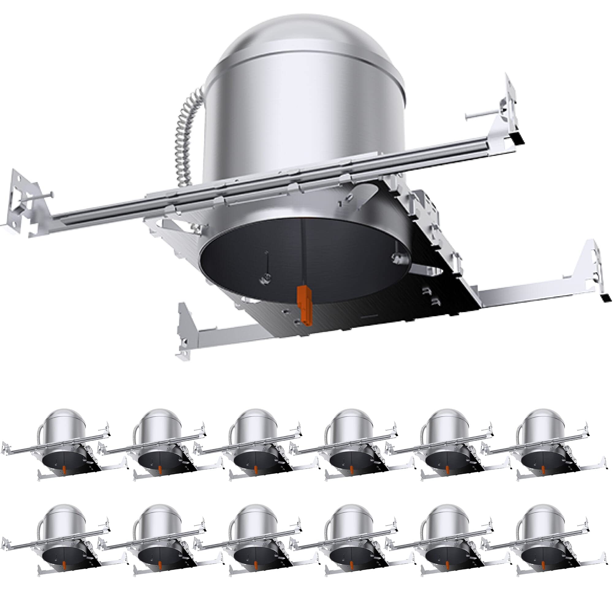 Sunco 12 Pack 6 Inch Recessed Lighting Housing Can Light New Construction Air Tight Ceiling Can 120-277V Hard Wired, Tp24 Connector, Easy Install, Ic Rated, Ul Title 24 Compliant