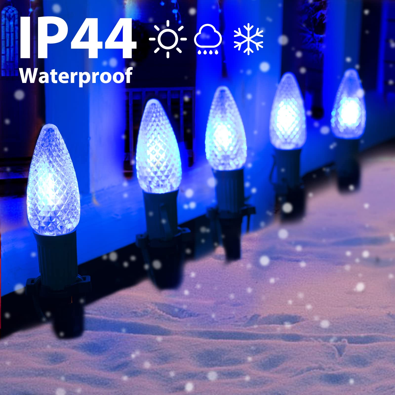 C9 Led Christmas String Lights, 20 Led 25.75 Feet Outdoor Waterproof Strawberry Lights With 20 Stakes, Extendable Green Wire Str