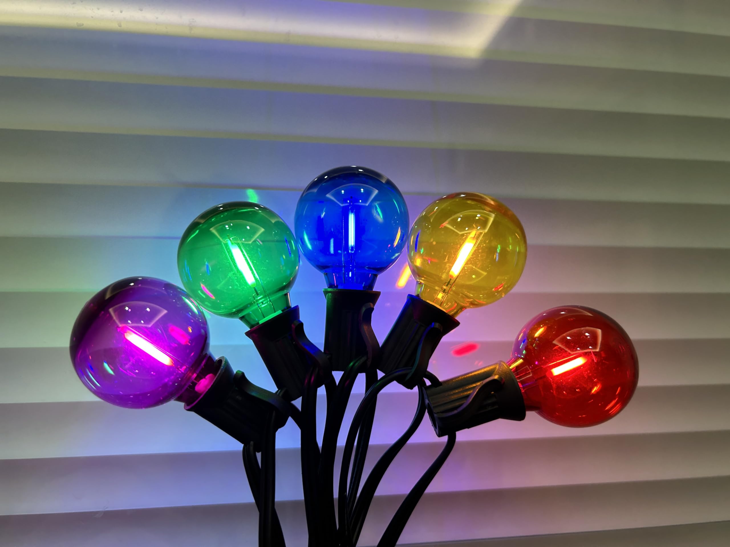 Doratale G40 LED Light Bulbs 25 Pack, 1 Watt E12/C7, Shatterproof, Multicolor, Indoor/Outdoor