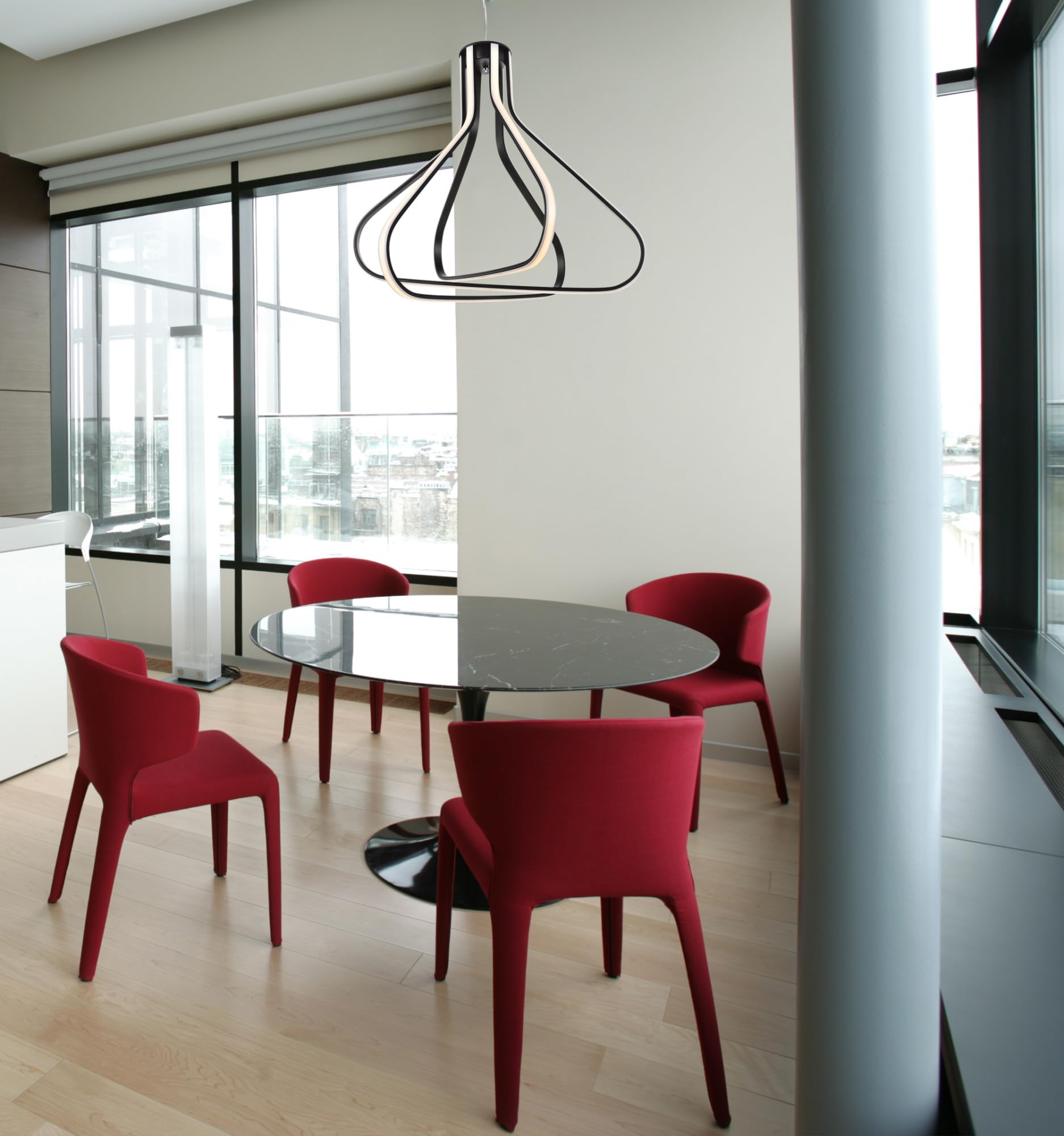 Elegant Lighting Dahlia 3-Light Black Metal Pendant Light Fixture