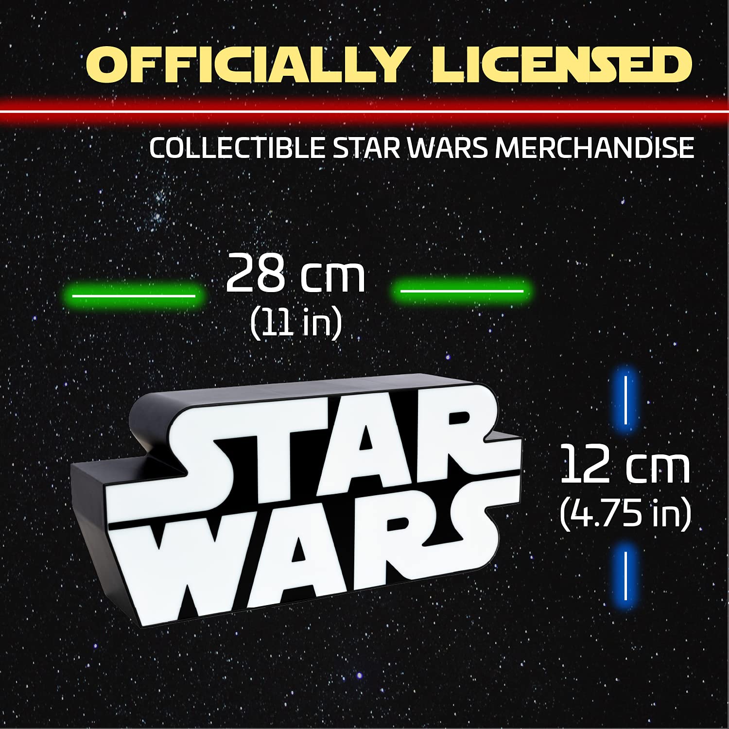 Paladone Star Wars Logo Light, Wall Mountable and Freestanding, Officially Licensed Merchandise
