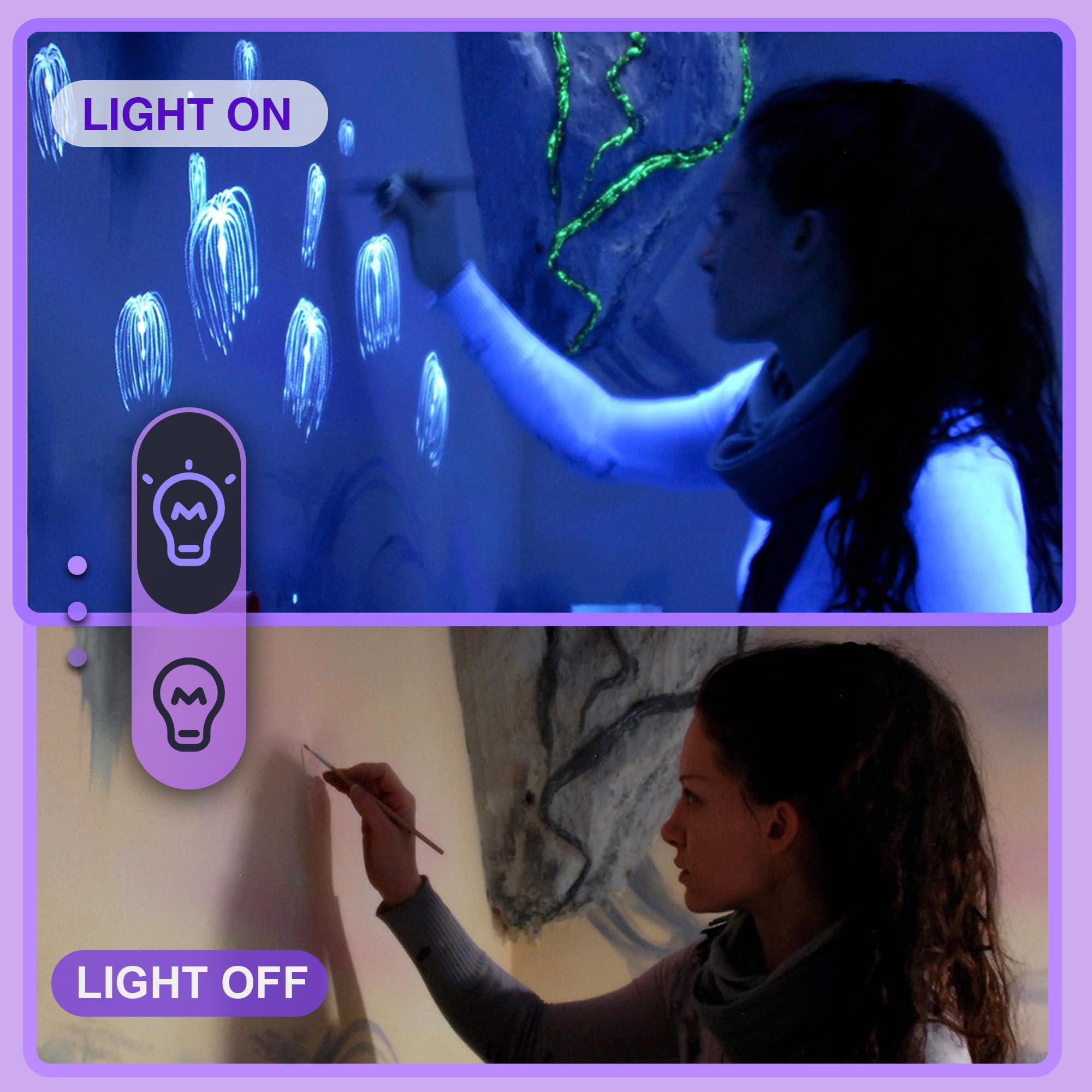 Sunvie Outdoor Black Light Spot Light Outdoor 12W Halloween Blacklight Spotlight Led Waterproof Black Light 120V Purple Lights Halloween Light Outdoor Black Lights For Glow Party Fluorescent, 4 Pack