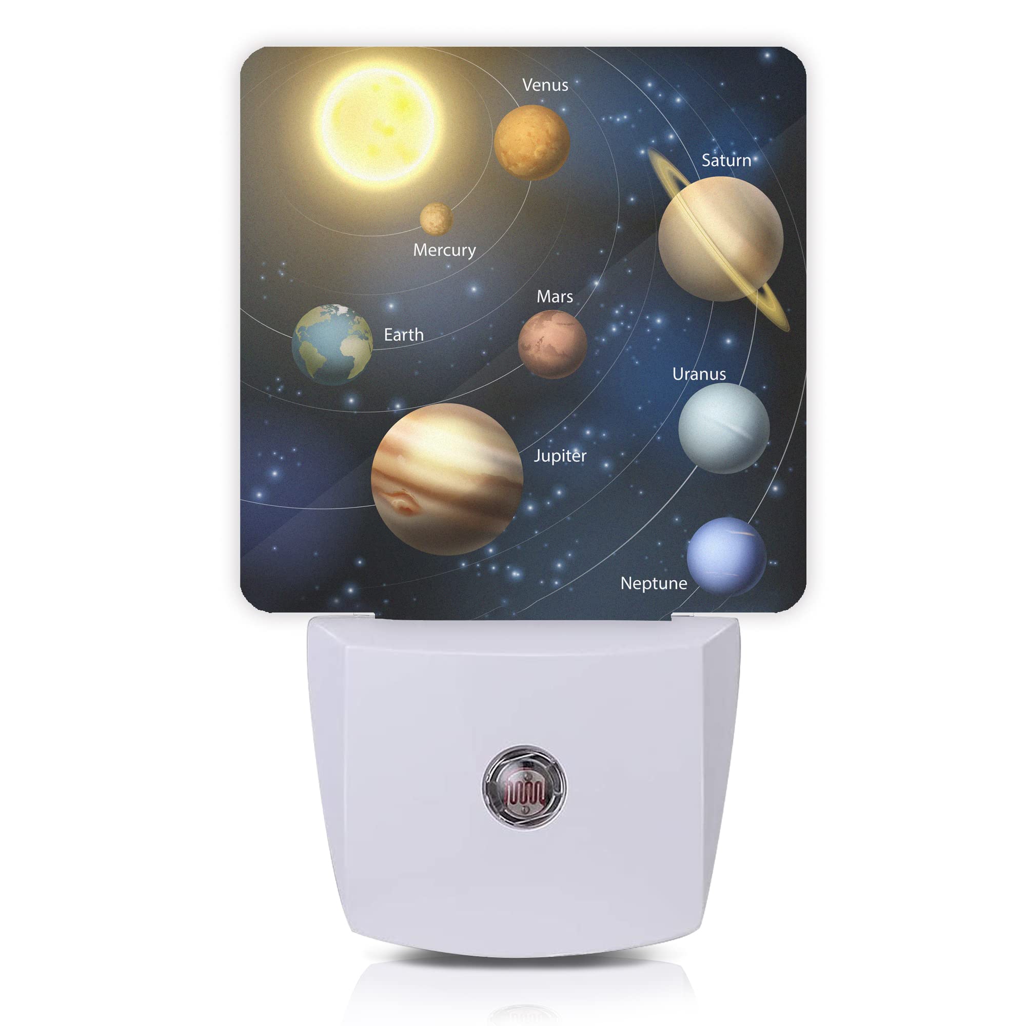 Smoaffly LED Night Light -  t Solar System Design, Auto Sensor, Dusk-to-Dawn, Home Decor for Nursery, Model XD-FXYD-LST13
