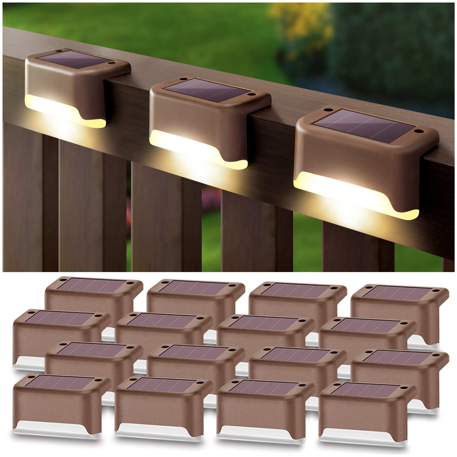 Denicmic 16 Pack Solar Lights - Weatherproof Led Deck Lights For Patio, Pool, Steps & Pathway
