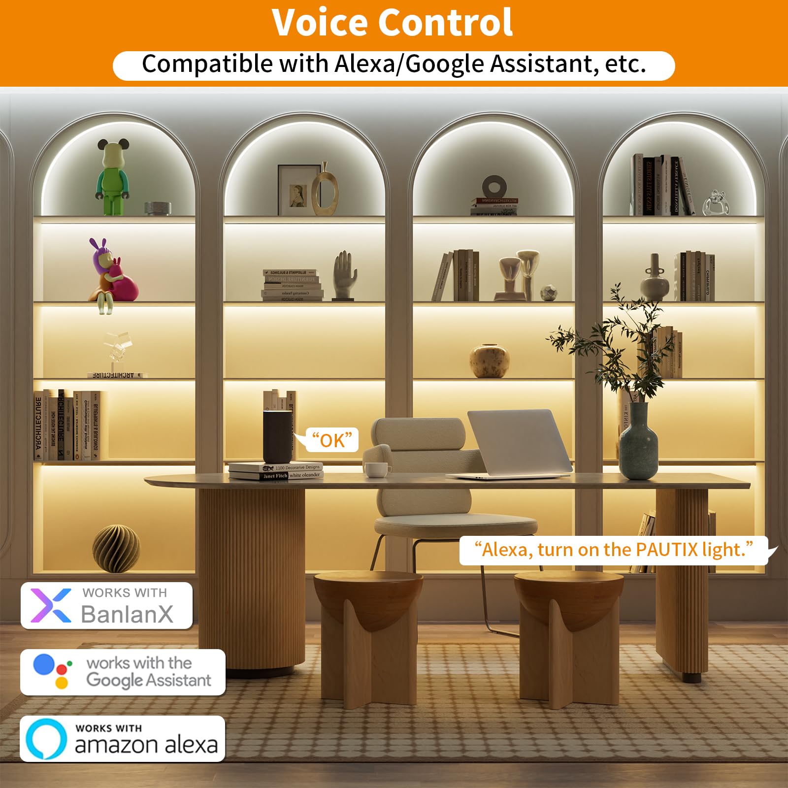 Pautix Cct Cob Led Strip Light White Tunable 6400Leds,Cri90+ 32.8Ft/10M Dimmable 2700K-6500K 24V Led Tape Lights Kit,Work With A