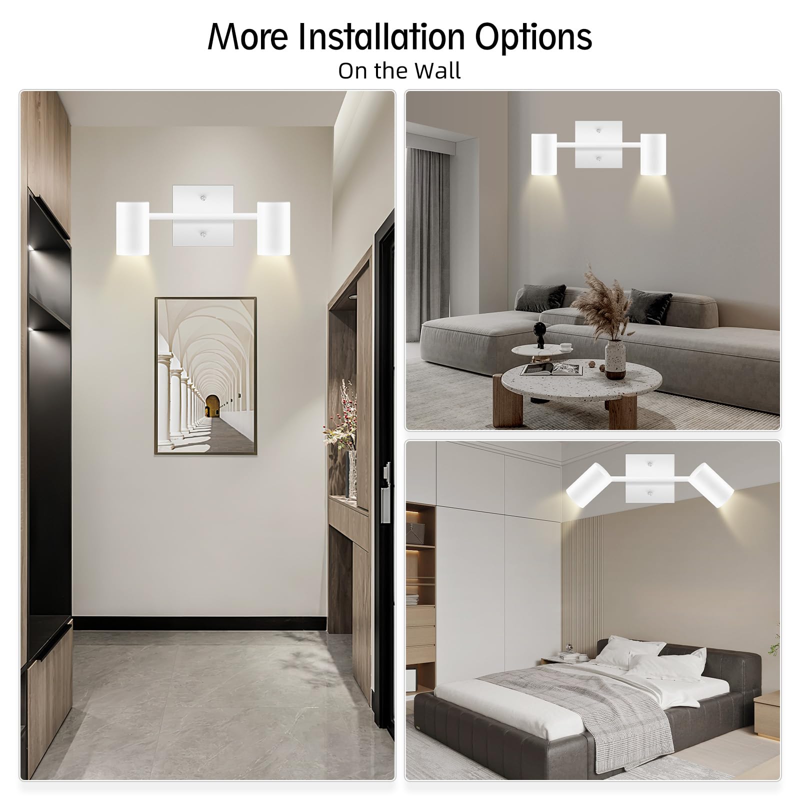 Boostarea 2-Light Track Lighting Kit, Led Track Lighting With Gu10 Socket, Flexibly Rotatable Light Heads, Modern Track Lighting