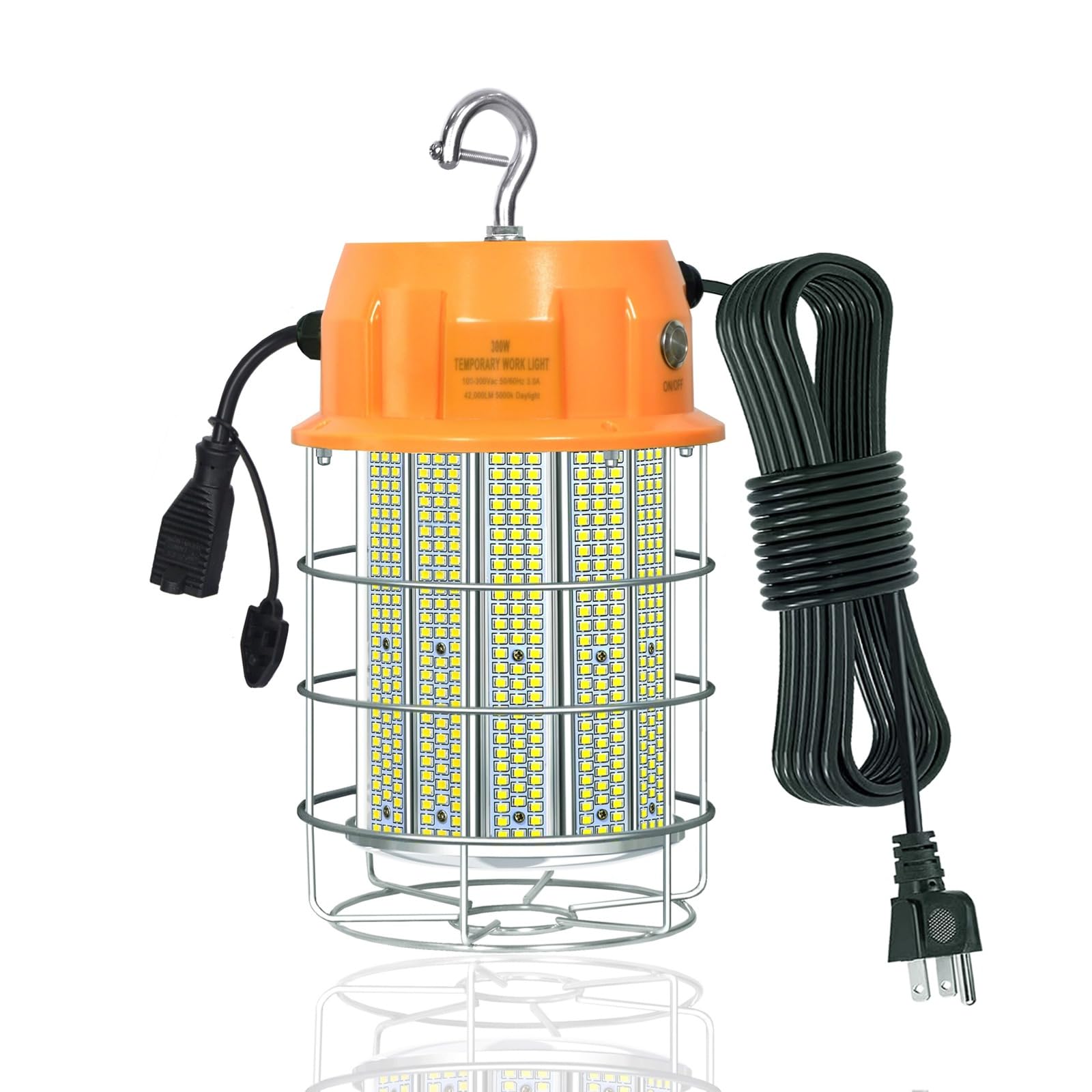 400W LED Temporary Work Light,Portable Hanging Construction Work Light,5000K 56000LM,with ON/Off Button & Hook Jobsite Lighting