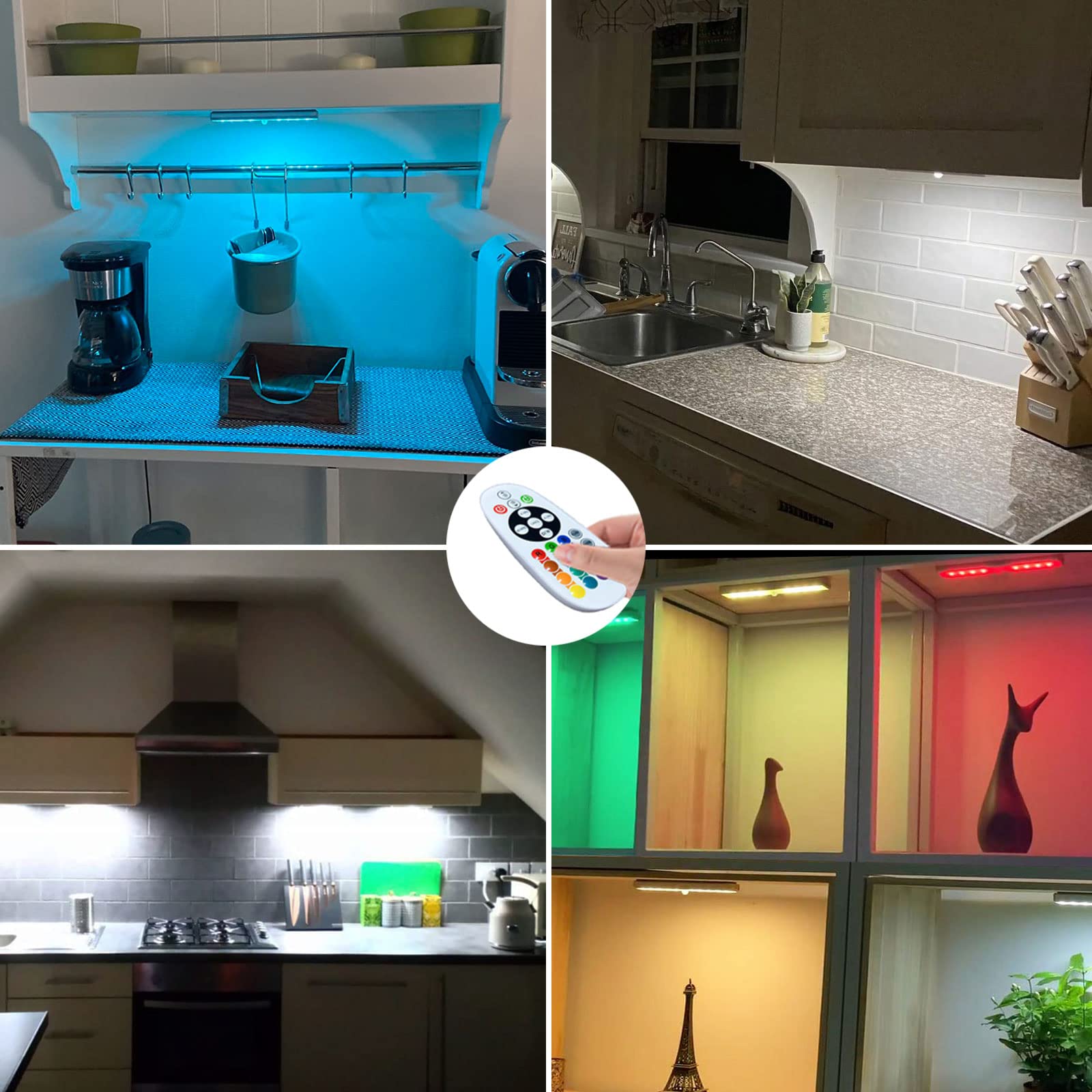 Szokled Magnetic Strips For 7.48 Inch Rgb Under Cabinet Lights - Replacement Remote With Adhesive Backing (Not Include Led Light