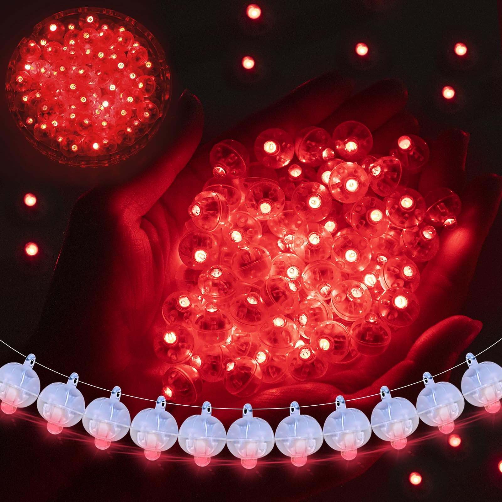 Chzk 100Pcs Balloon Lights Mini Led Lights Round Long Standby Time Multicolor Ball Light Paper Lantern Balloons Lights For Birth