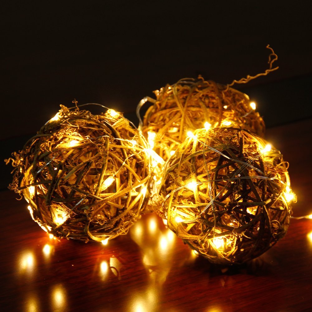 Cylapex Pack Of 24 Fairy Lights String Battery Operated Fairy Lights, 3.3Ft 20 Leds Halloween Lights Silver Coated Copper Wire Lights For Diy Decor Christmas Decoration Costume Warm White