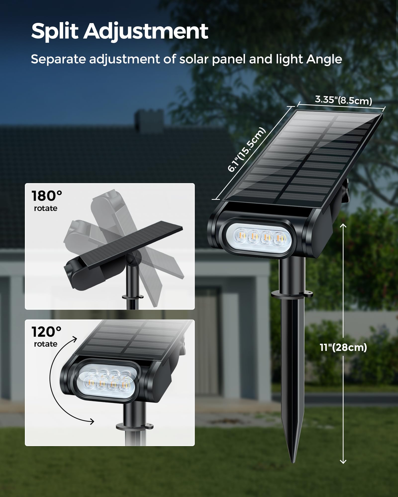 Brthera Color Changing Solar Spot Lights Outdoor, Solar Landscape Spotlights, Solar Uplights For Tree With Remote Timer, Ip67 Waterproof Rgb Outdoor Lights For Garden Yard Pathway Patio (2 Pack)
