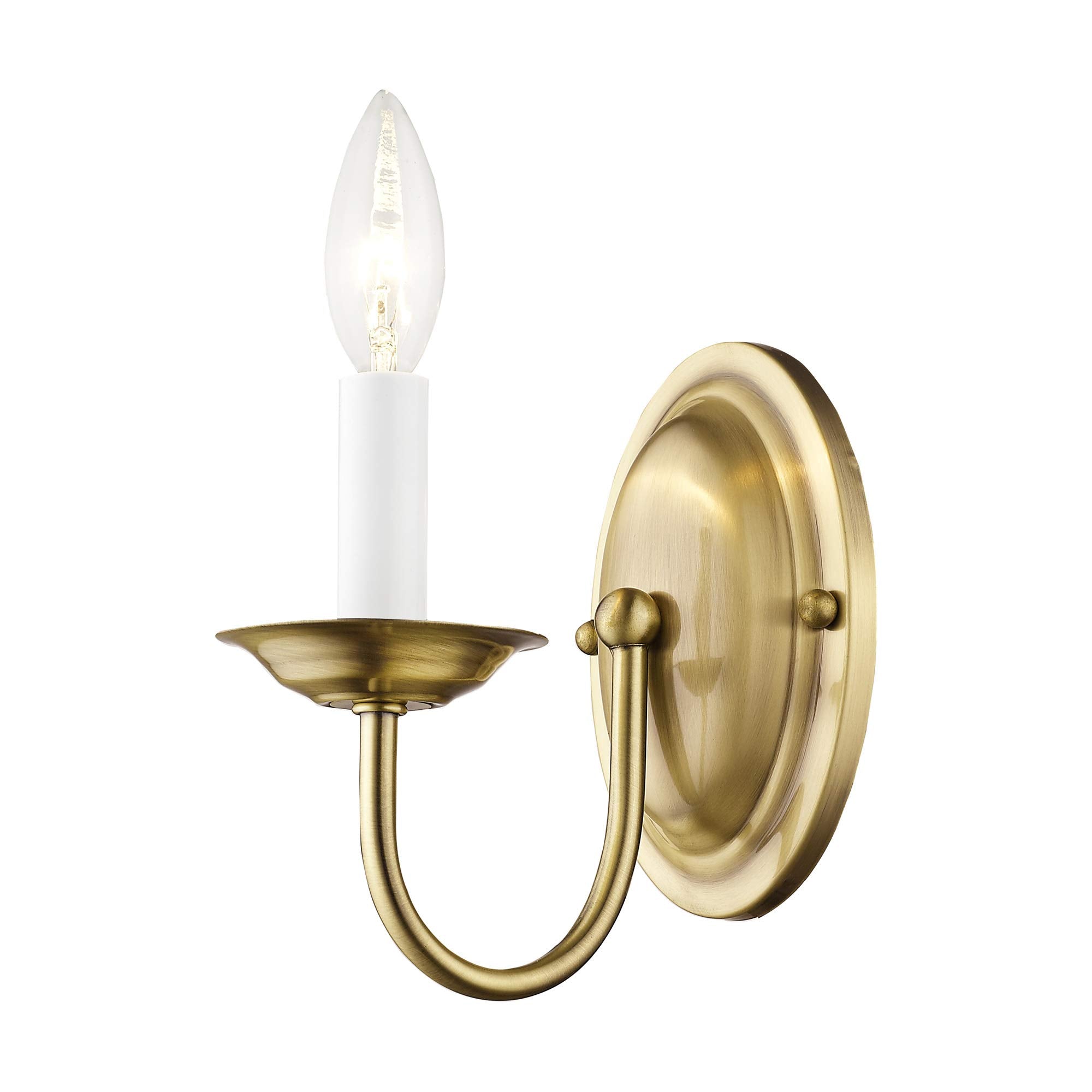 Livex Lighting Wall Sconce, Antique Brass, Metal, Model 4151-01, 4.25inW x 7inH